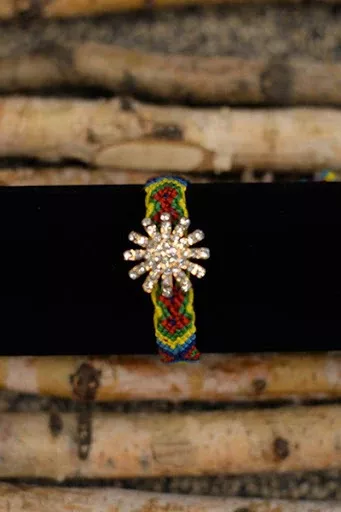 Crocheted Rhinestone Star Bracelet