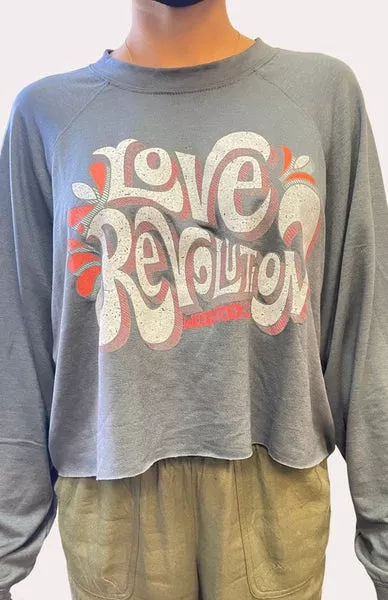 CROP SWEATSHIRT "LOVE REVOLUTION"