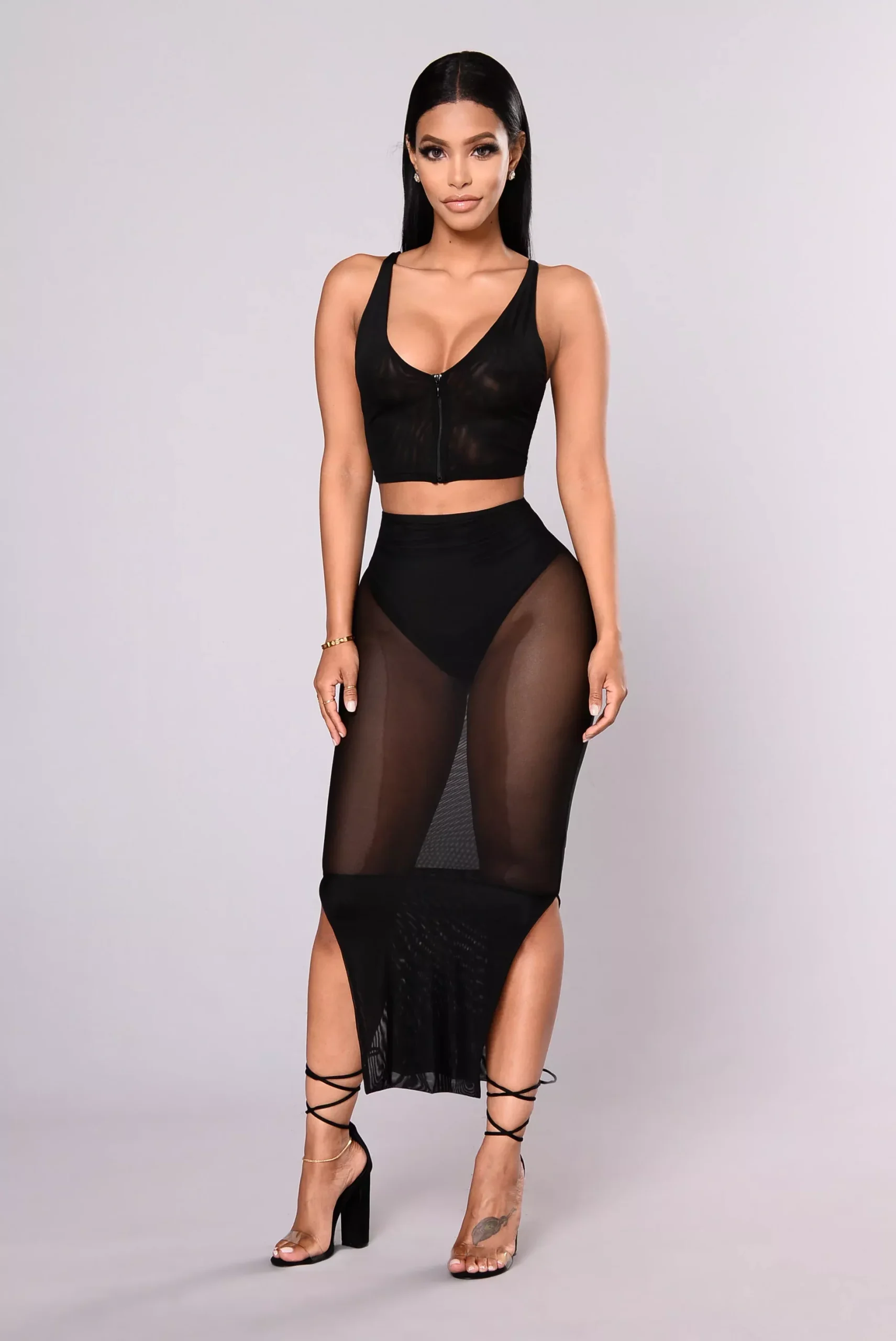 Darya Mesh Skirt - Black