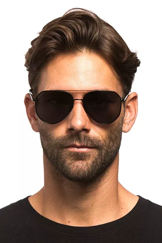 Dash Matte Black Solid Grey Polarized Sunglasses