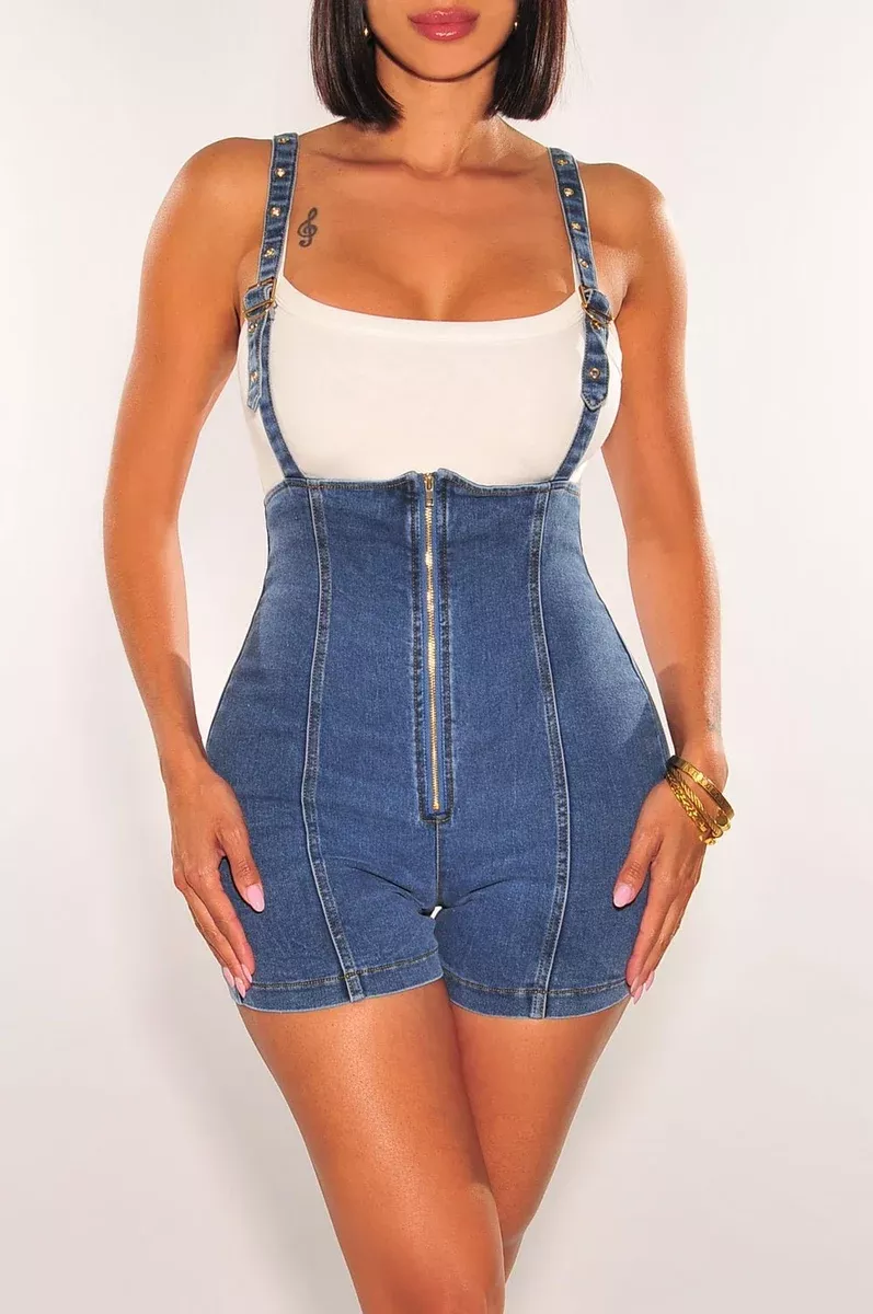 Denim Overall Shorts