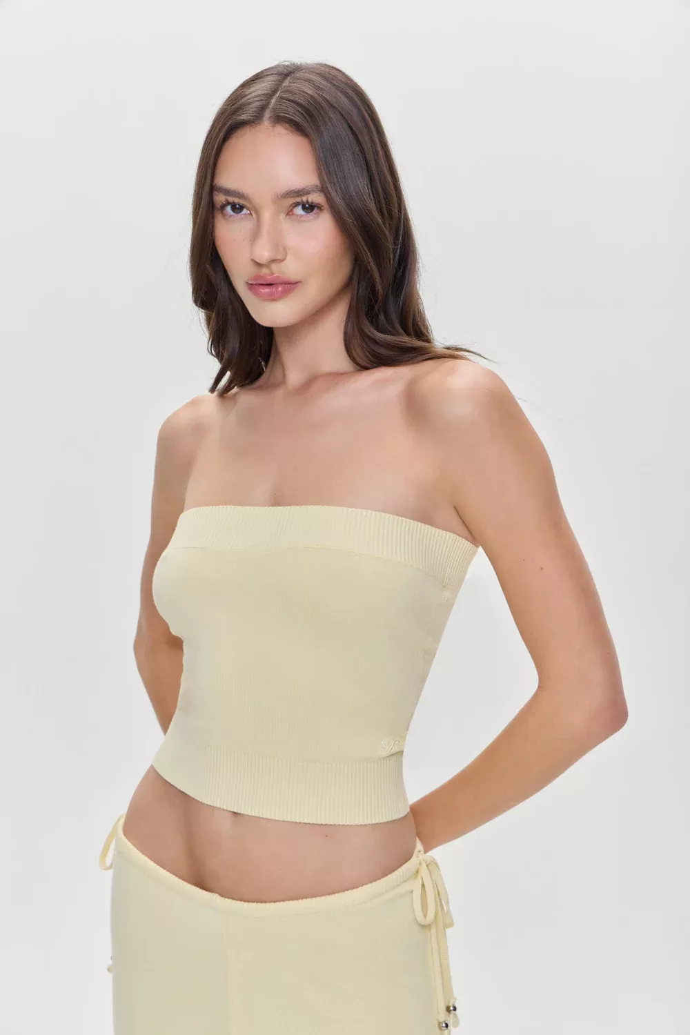 Destiny Knit Strapless Shirt - Buttercup