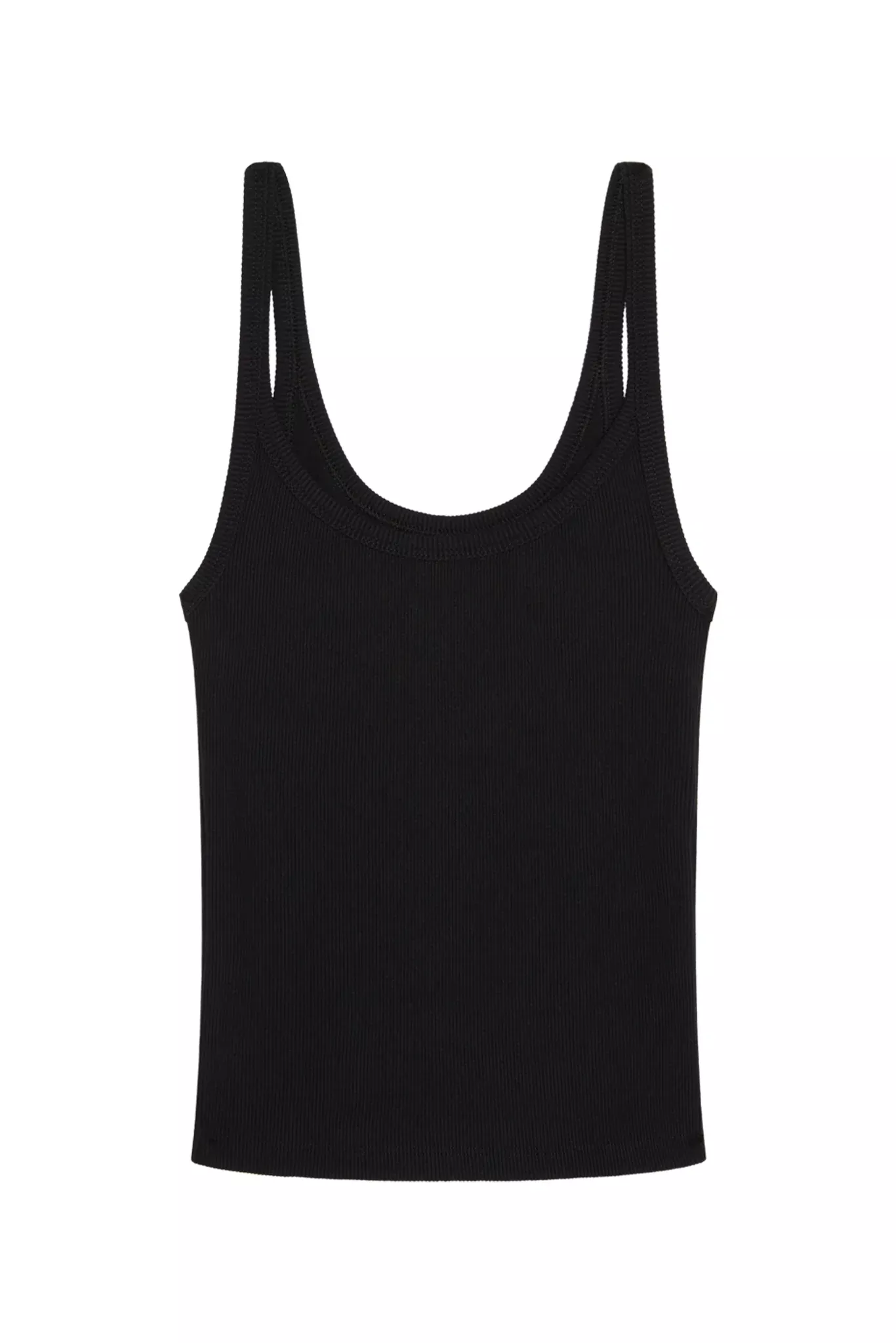 Devin Tank Crop - Black Rib