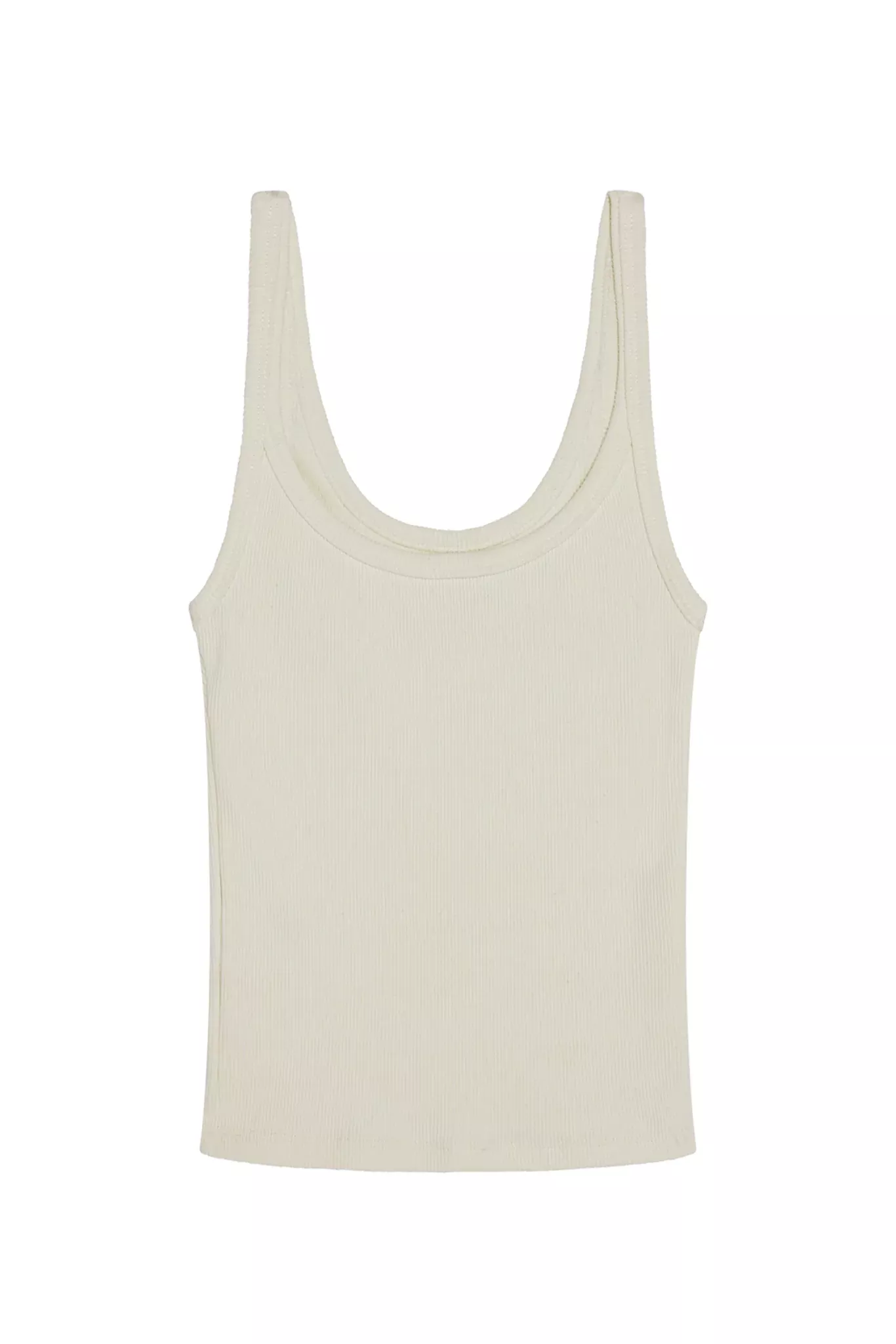 Devin Tank Crop - Ivory Rib