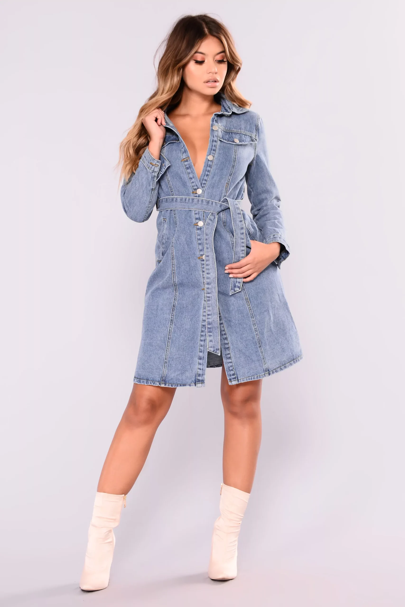 Don't Mind If I Do Denim Jacket - Medium Blue