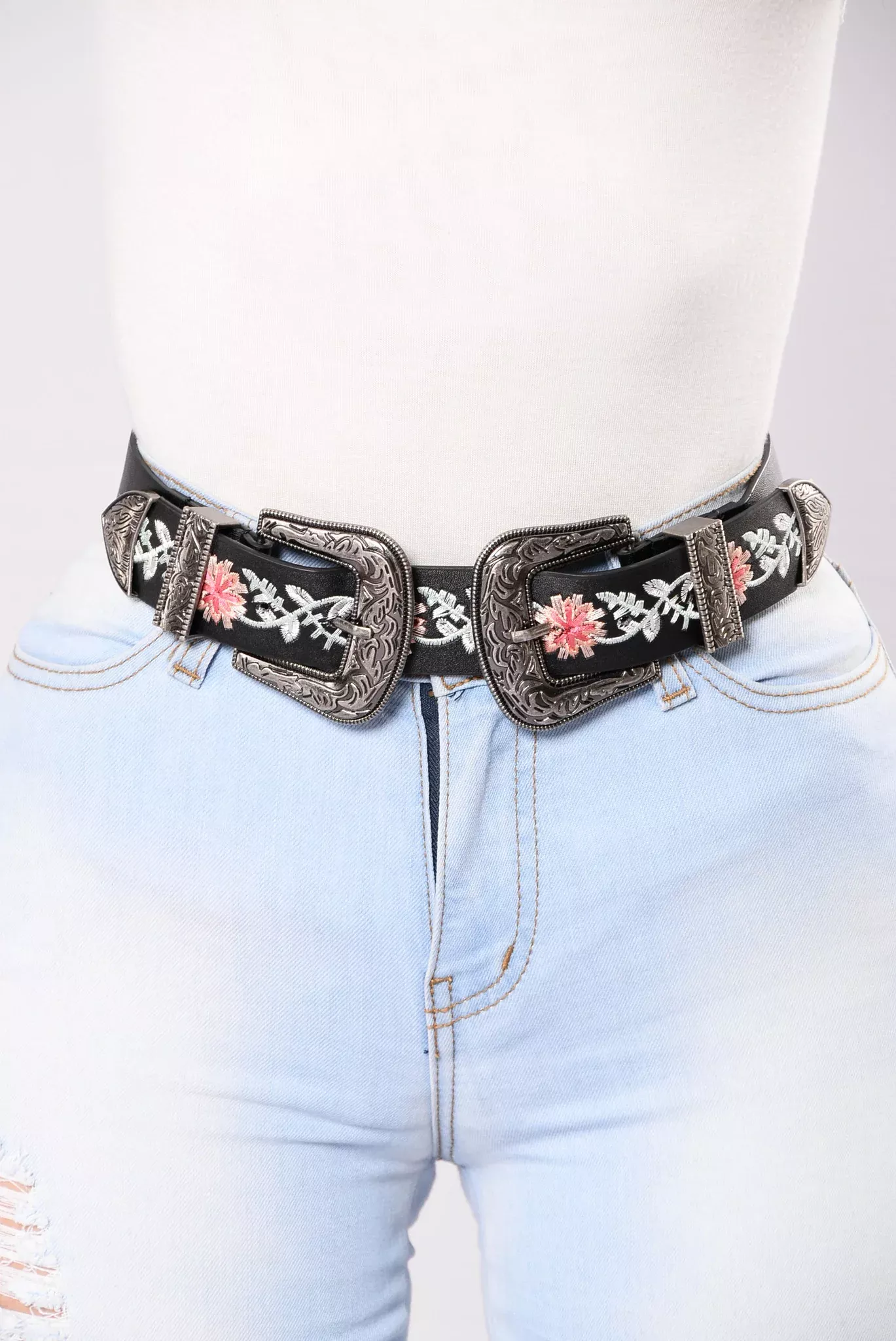 Double Or Nothing Belt - Black/Silver