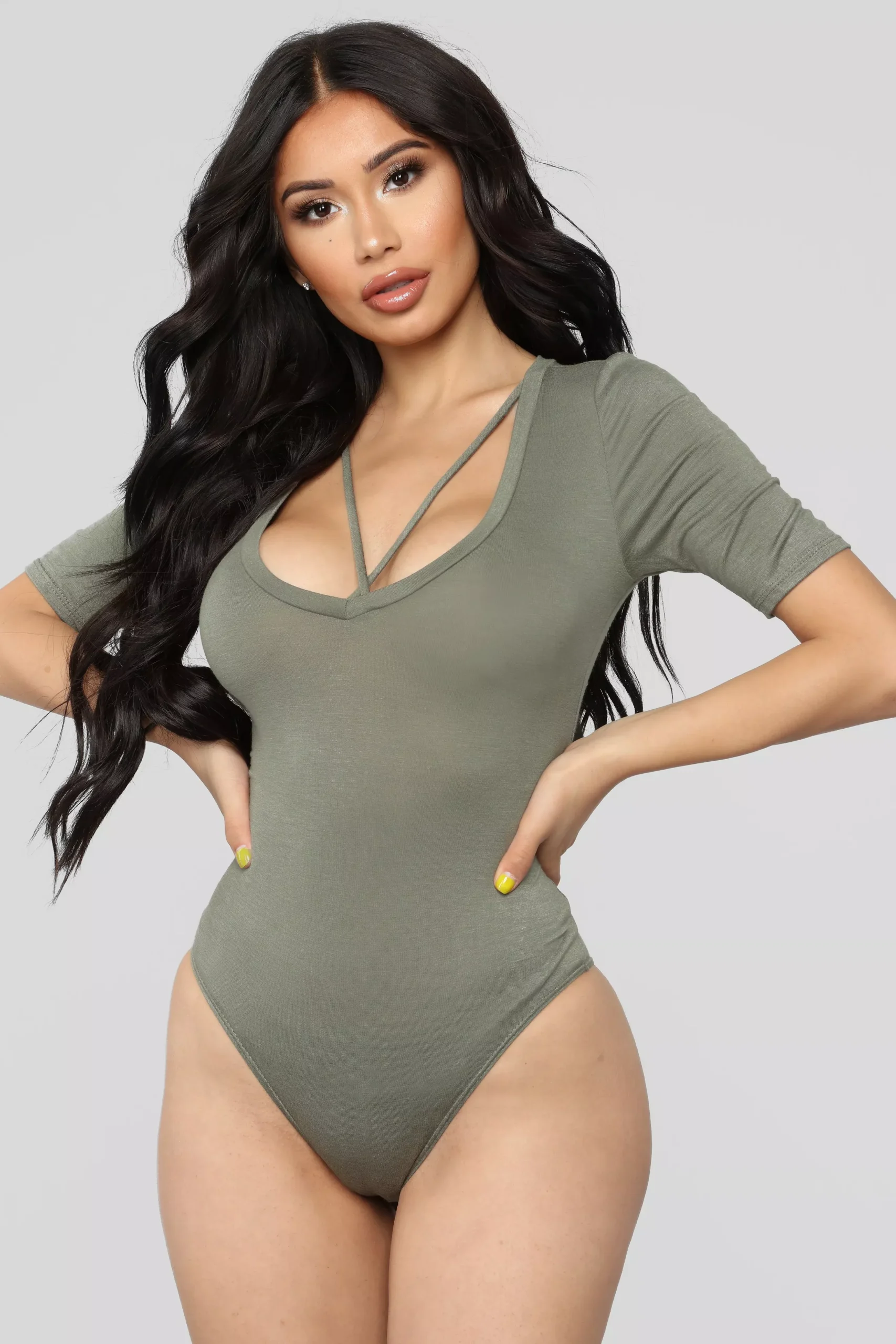 Drop The Basic Bodysuit - Olive