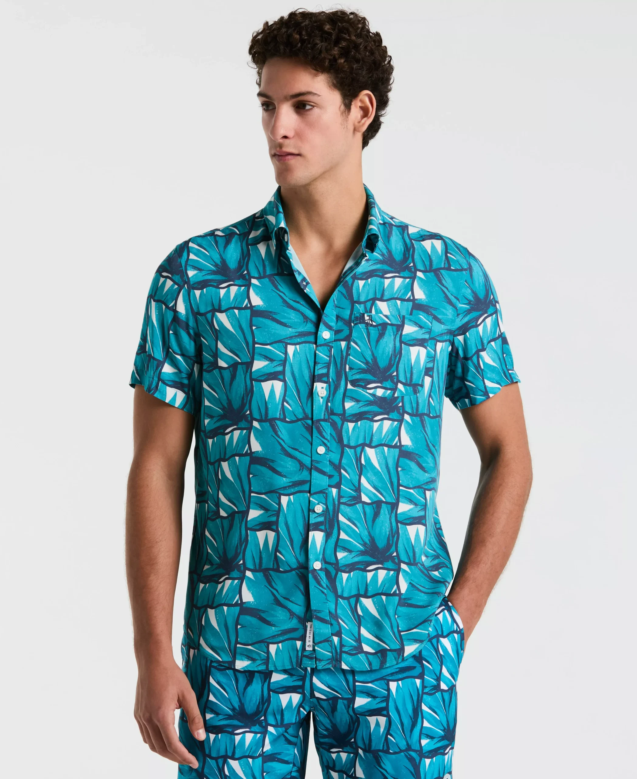 EcoVero™ Agave Tiles Print Shirt