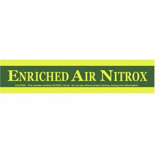 Enriched Air Nitrox Pony Bottle Sticker for Easy Identification