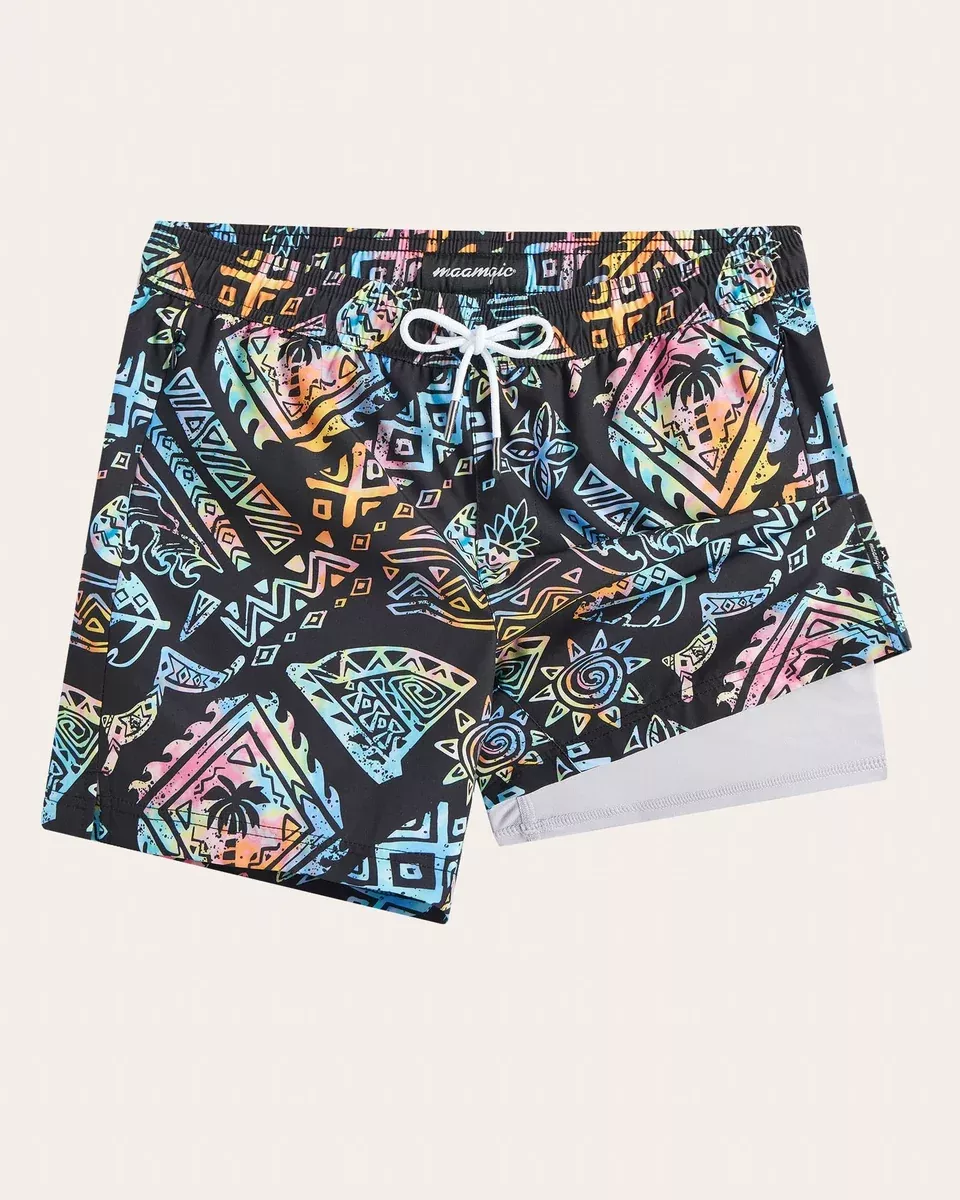 EpochEcho Neon Swim Trunks