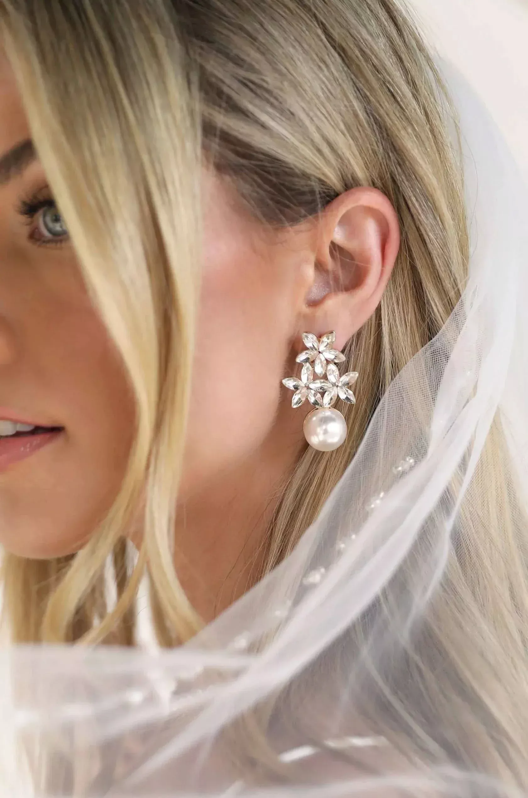 Ettika Best Day Crystal and Pearl Earrings | Boho Pink