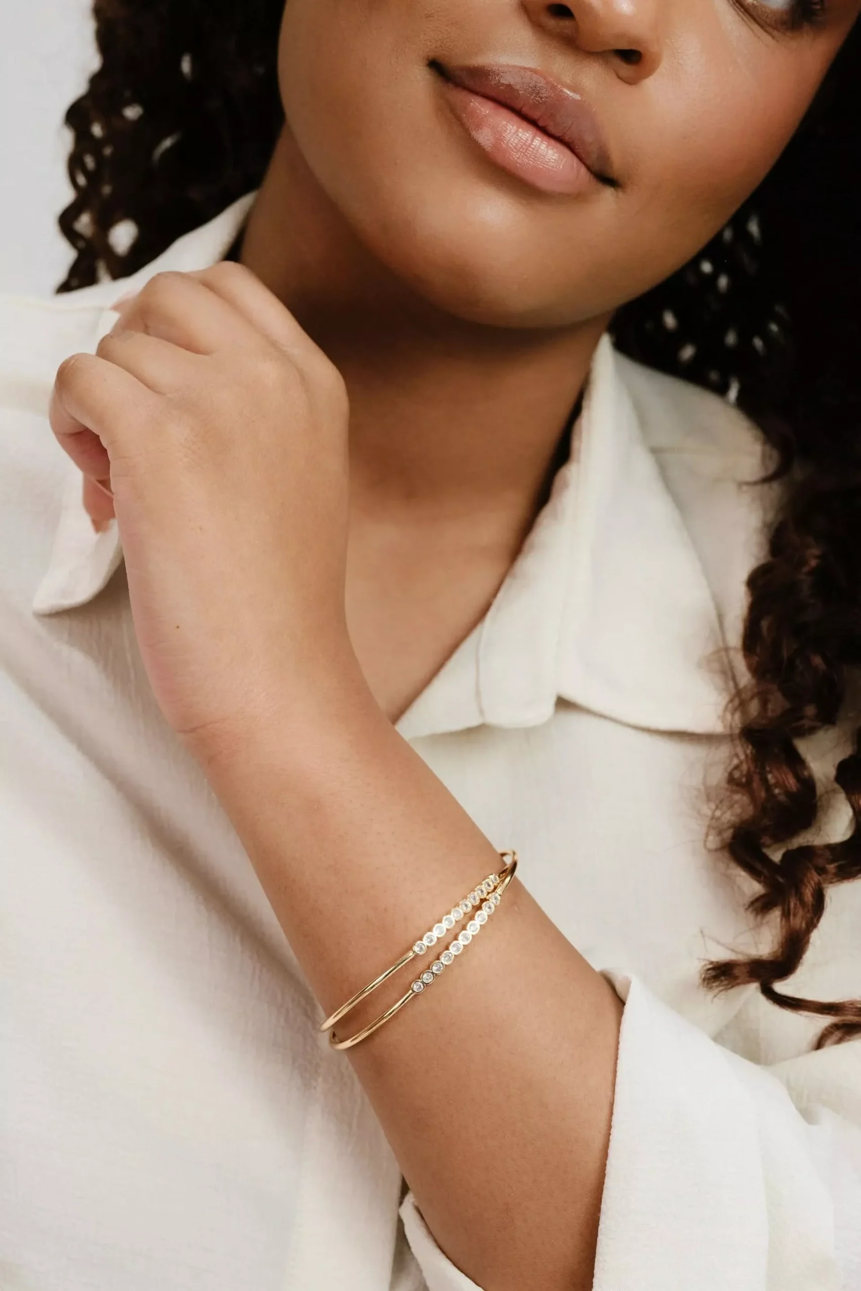 Ettika Double Take Crystal Cuff Set | Boho Pink