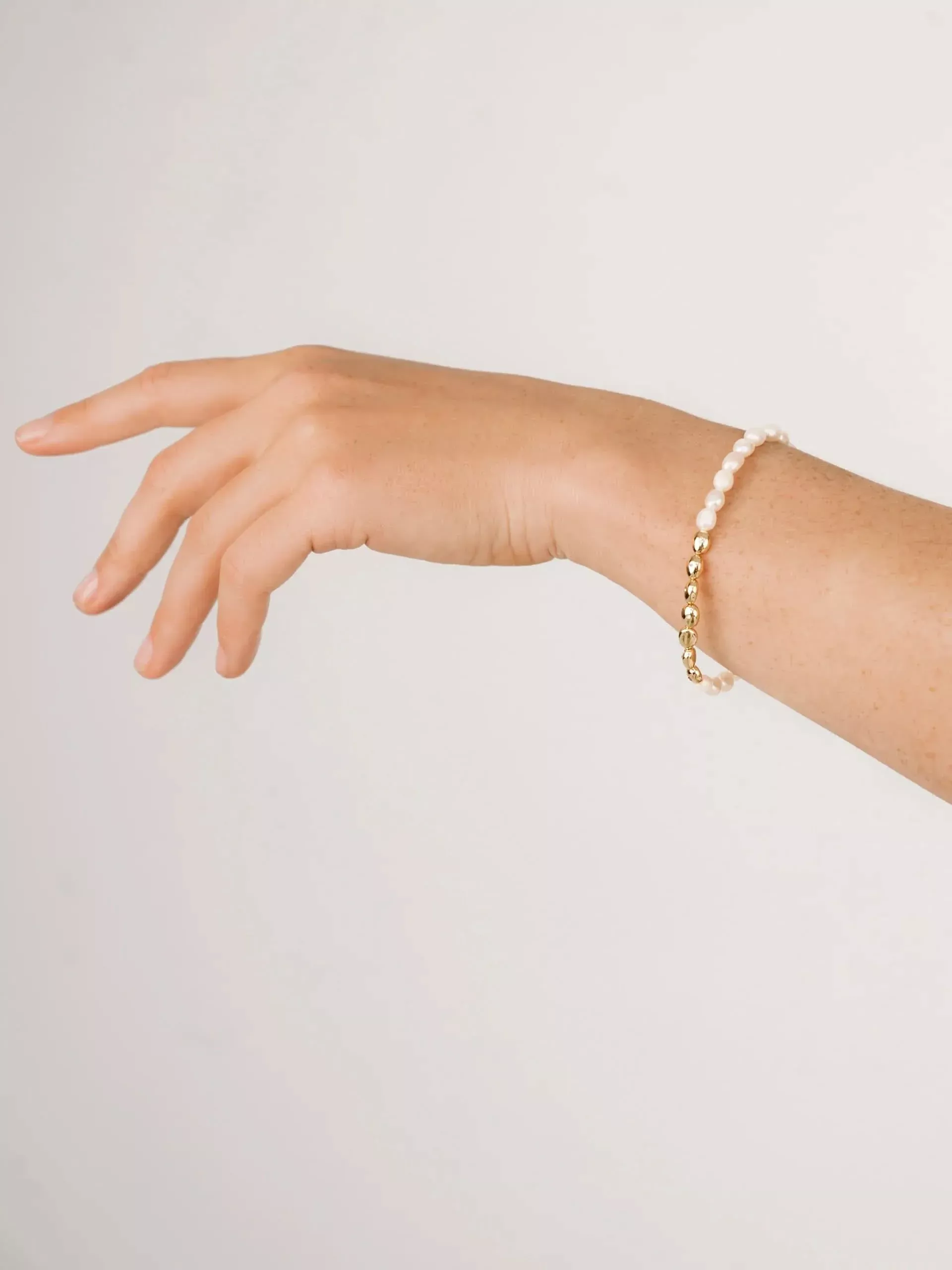 Ettika Freshwater Pearl Polished Pebble Bracelet | Boho Pink