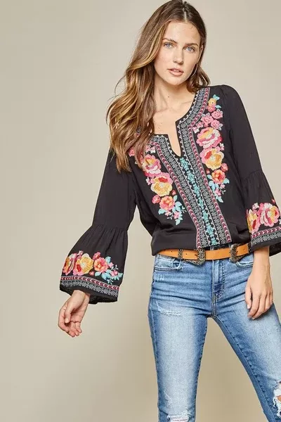 "Eye Catcher" Bohemian Embroidered Top