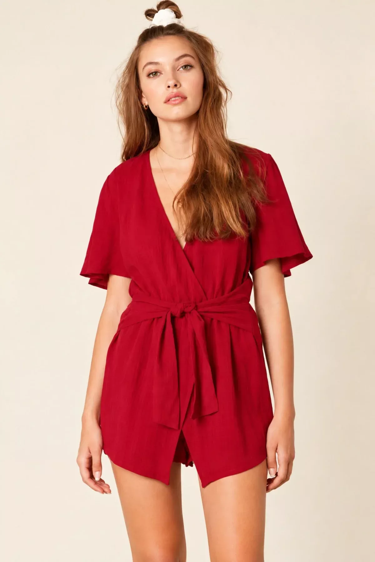 Falling For You Burgundy Romper | Boho Pink