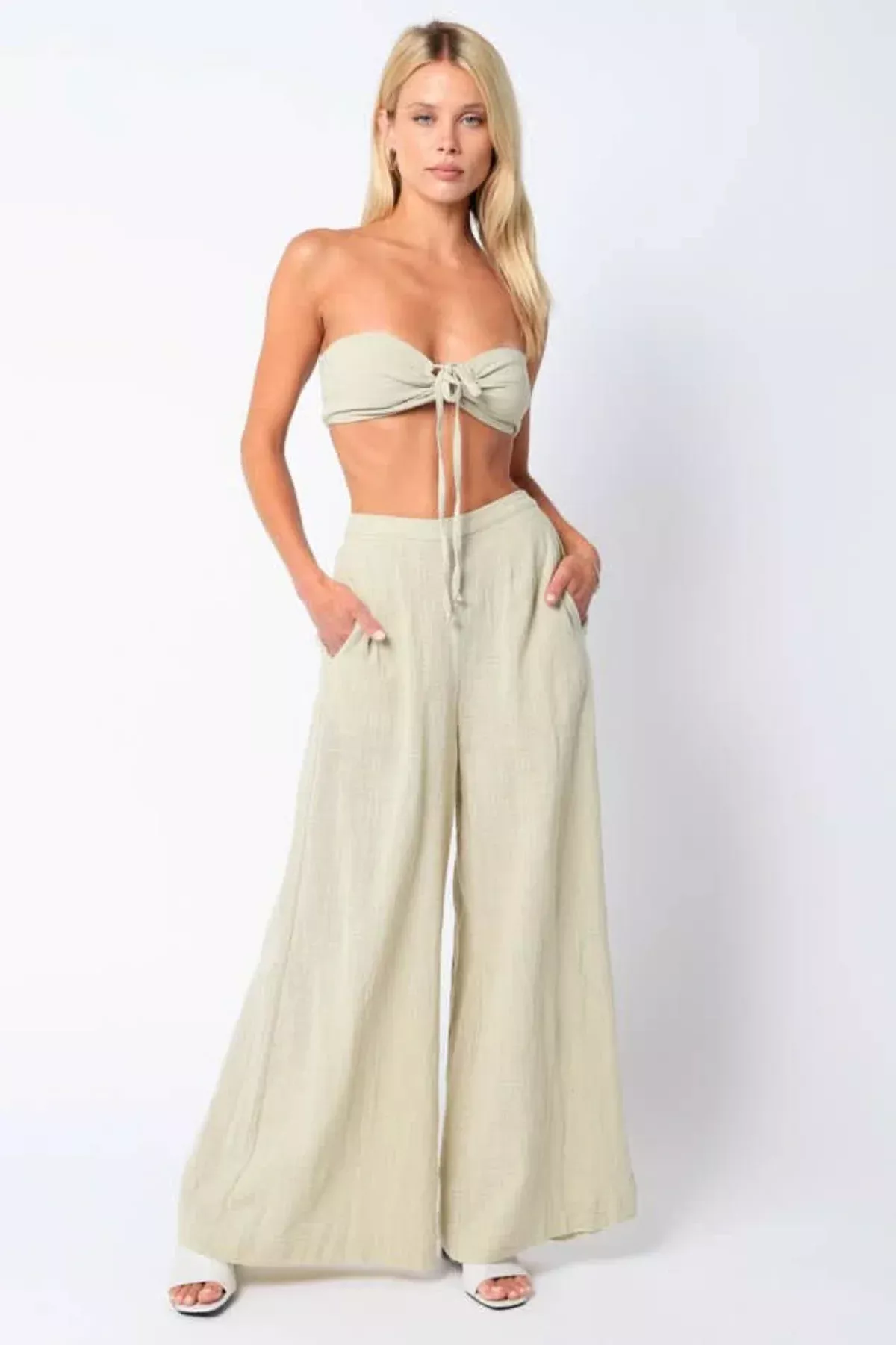 Fira Sage Two-Piece Jumpsuit | Boho Pink