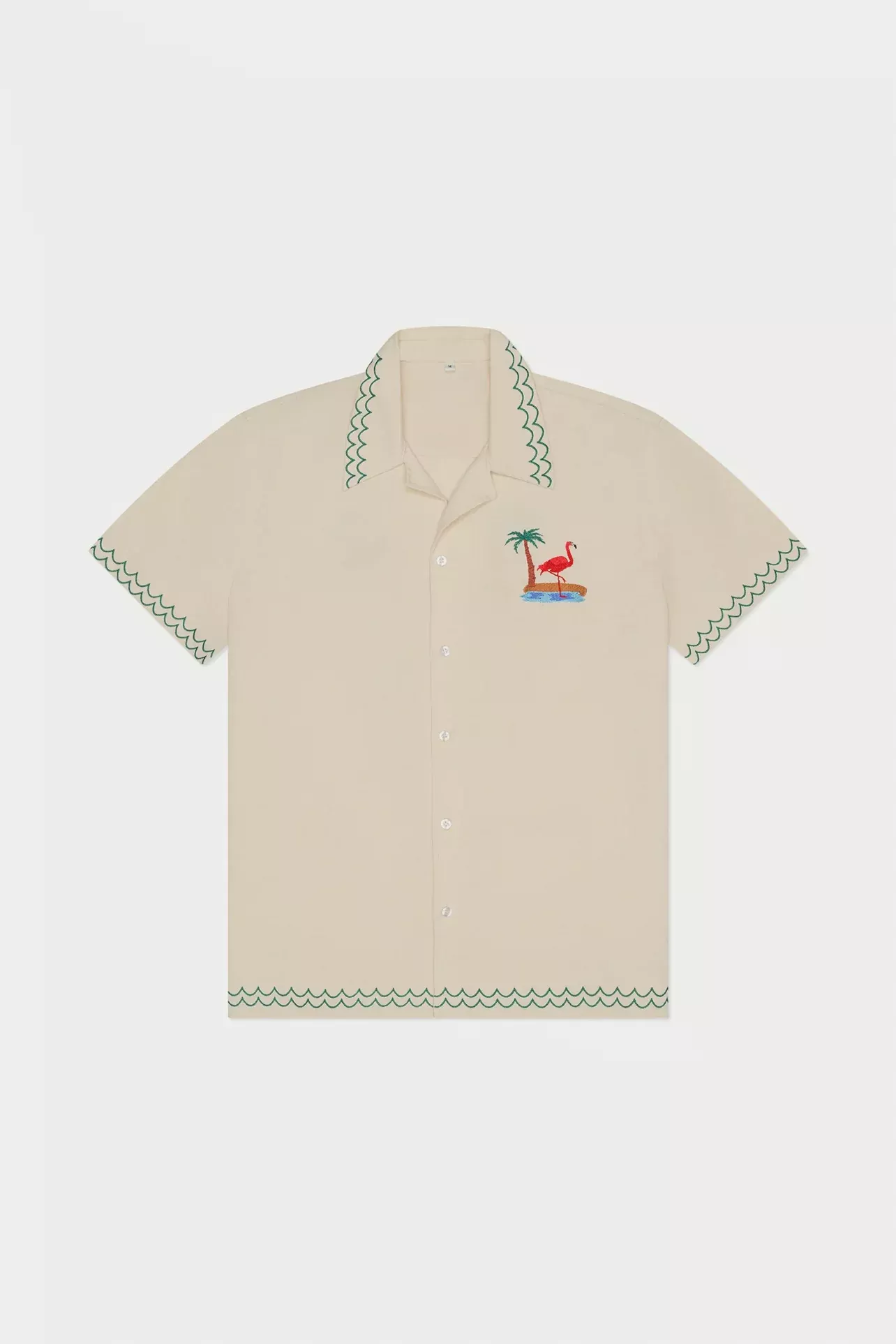 Flamingo Beach Linen Shirt