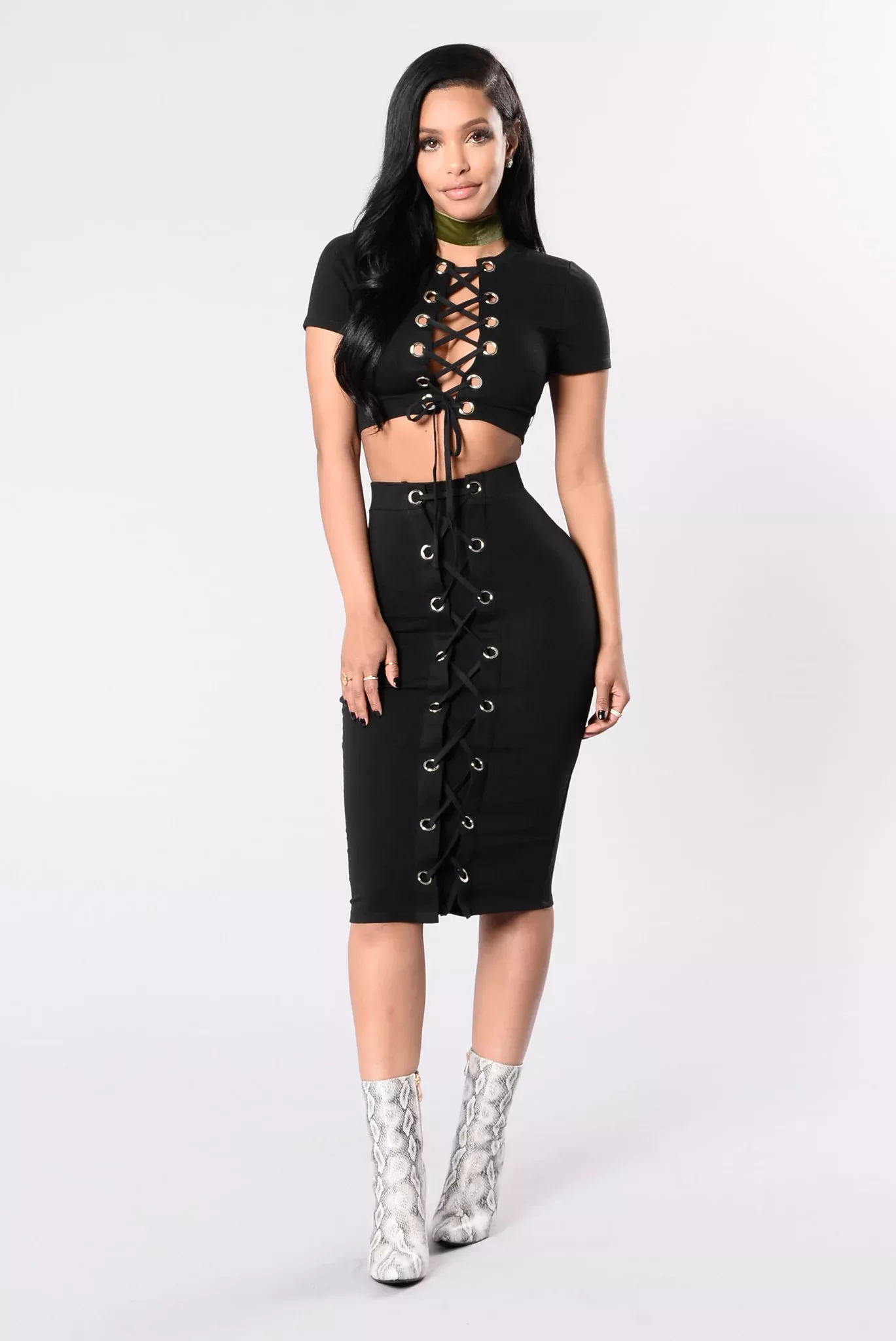 Forever Laced Up Skirt - Black