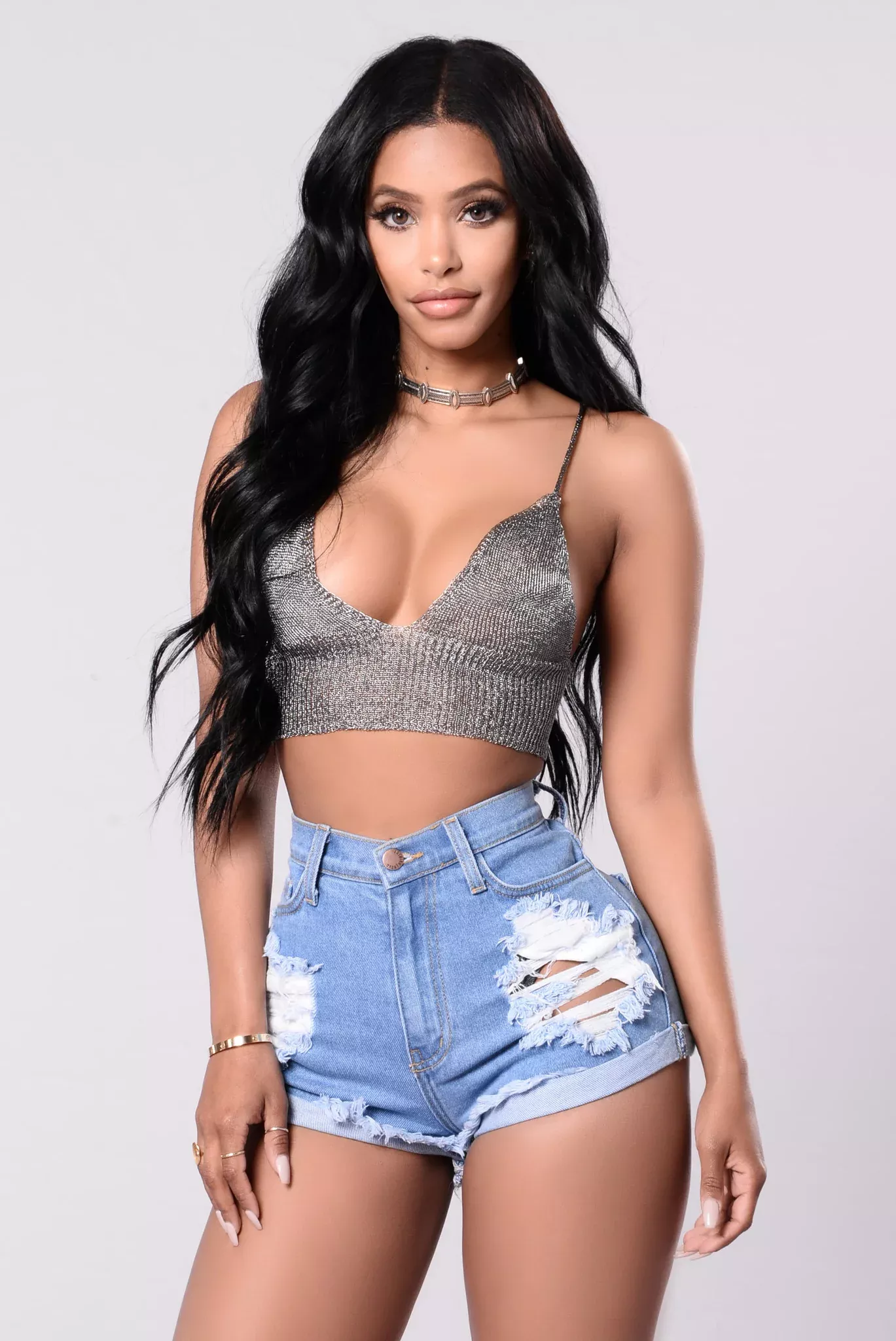Full Of Good Vibes Top - Grey