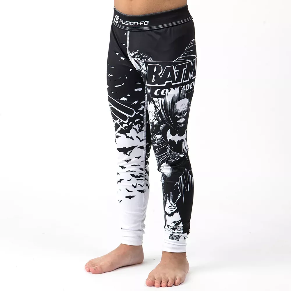 Fusion Fight Gear Batman Confidential Noir Kids BJJ Compression Pants Spats