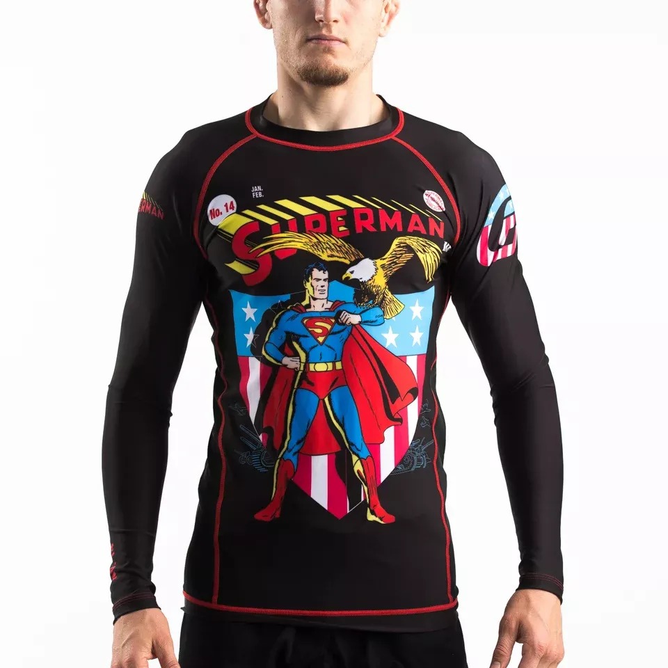Fusion Fight Gear Superman Americana Compression BJJ Rash Guard