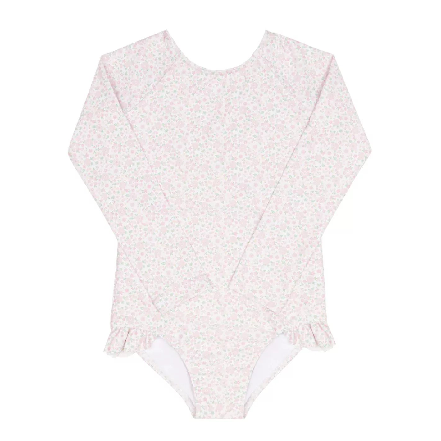 girls antique floral rashguard one piece