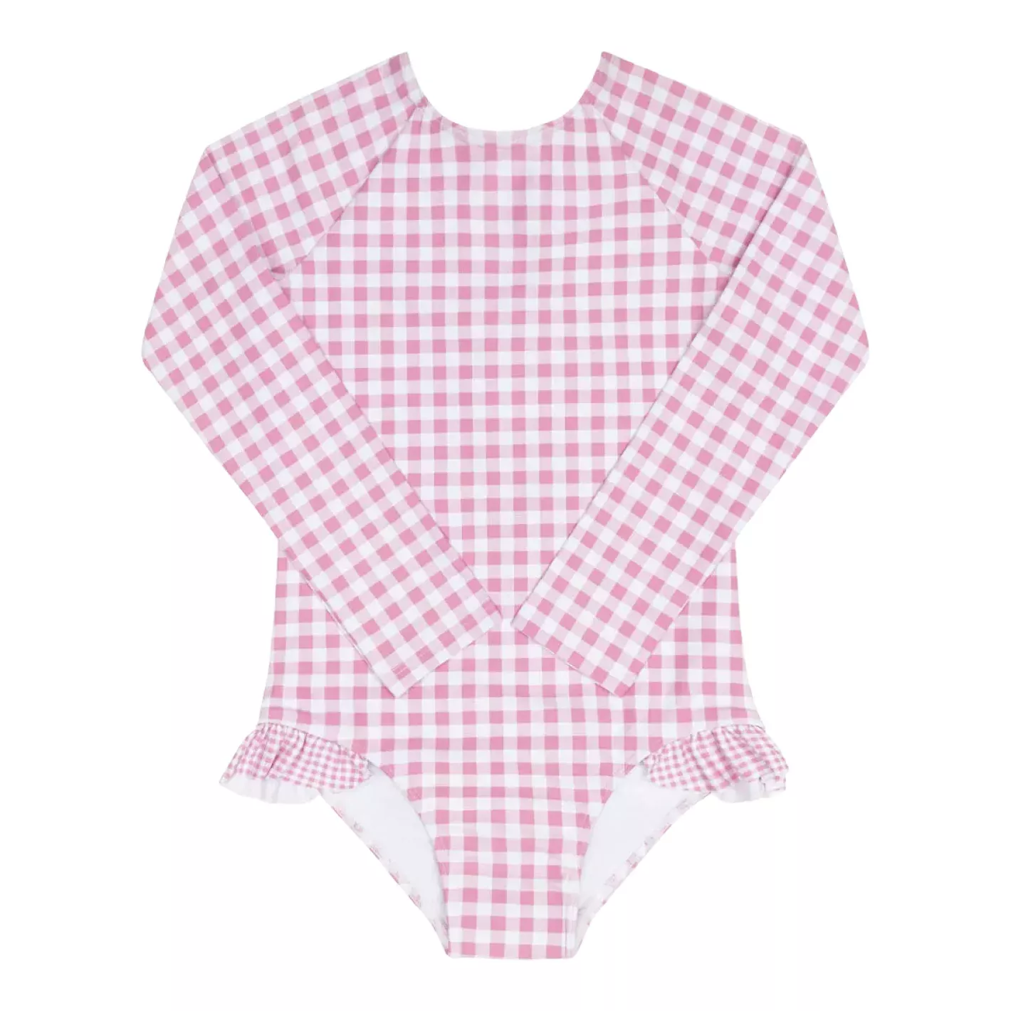 girls blush gingham rashguard one piece