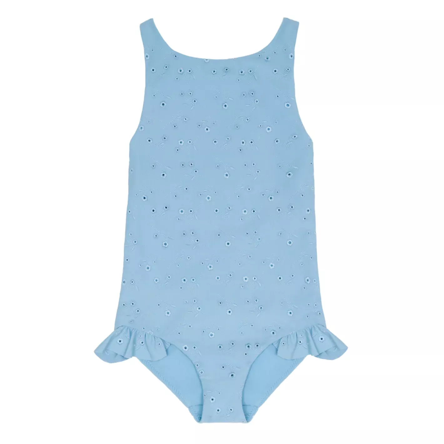 girls dusk blue eyelet ballerina one piece