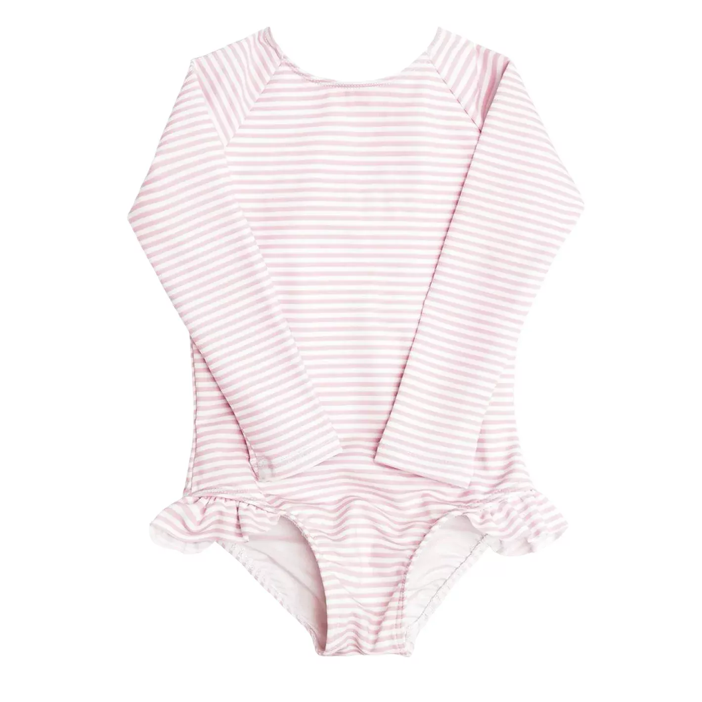 girls pink stripe rashguard one piece