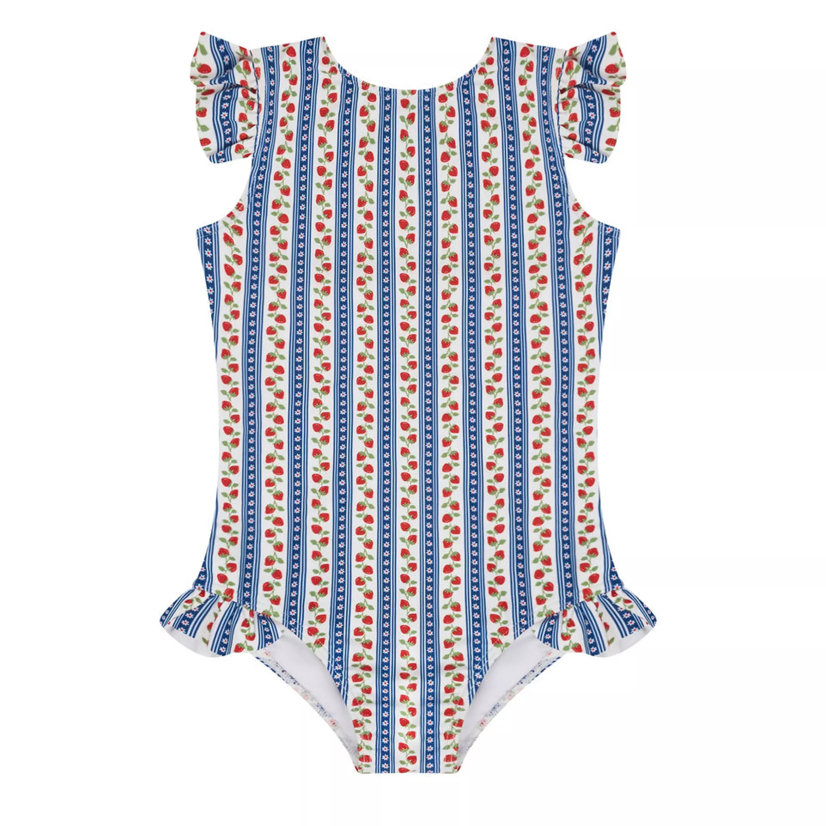 girls strawberry patch ruffle cap sleeve one piece