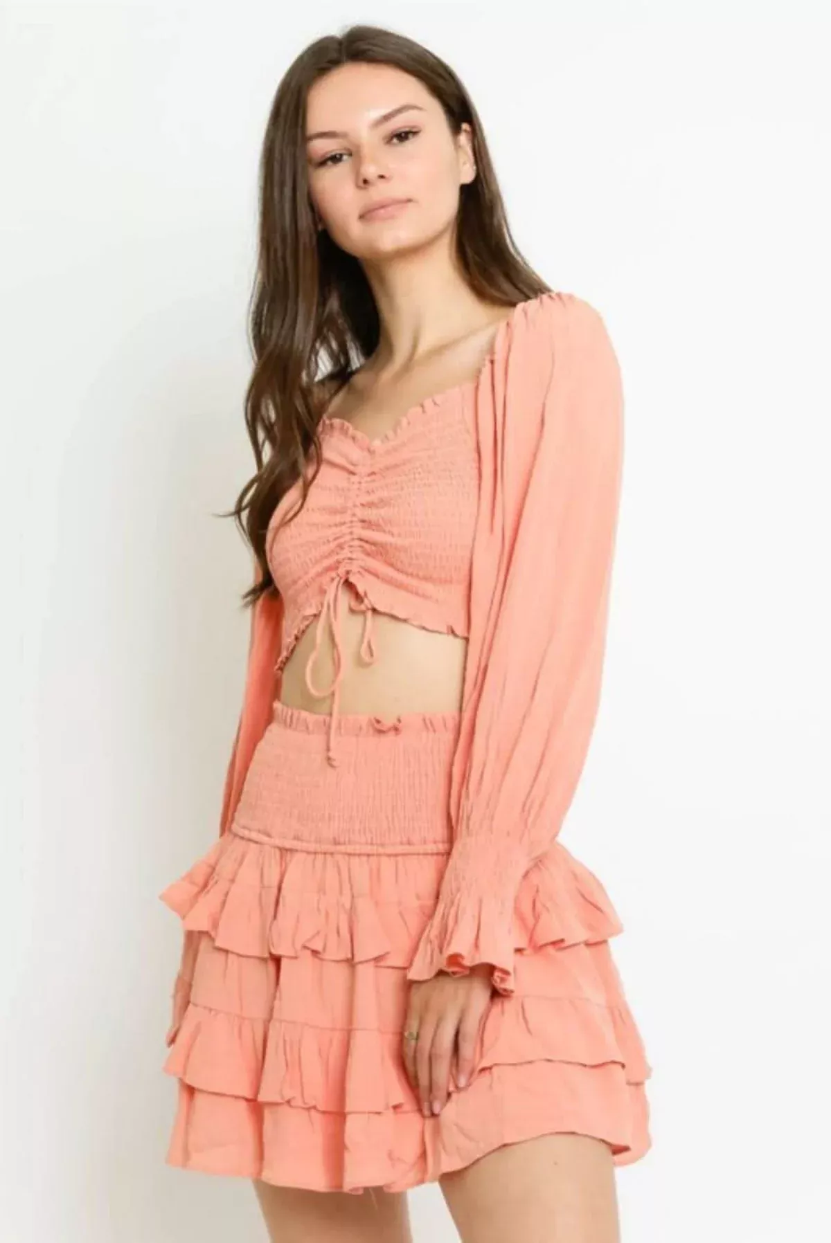 Give Me Fever Peach Sunset Two-Piece Dress | Boho Pink