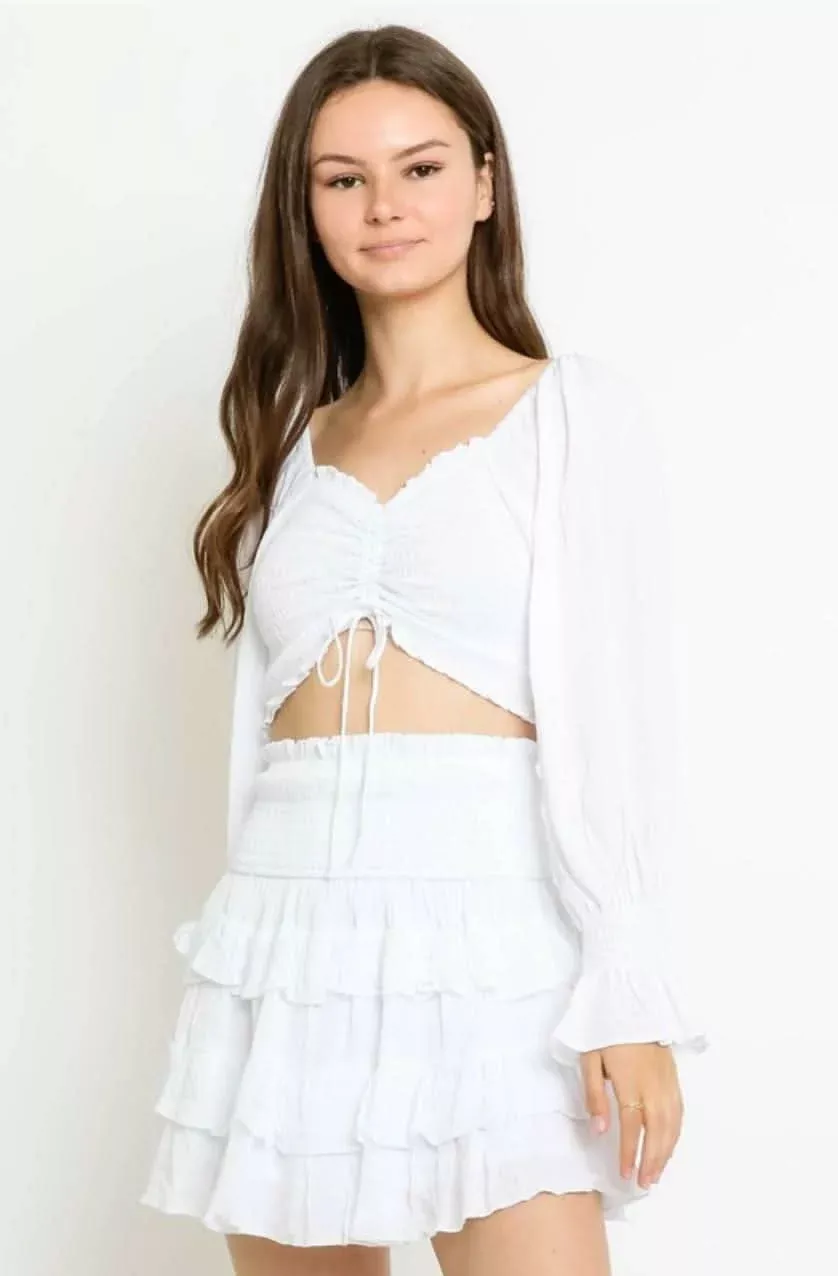 Give Me Fever White Two-Piece Dress | Boho Pink