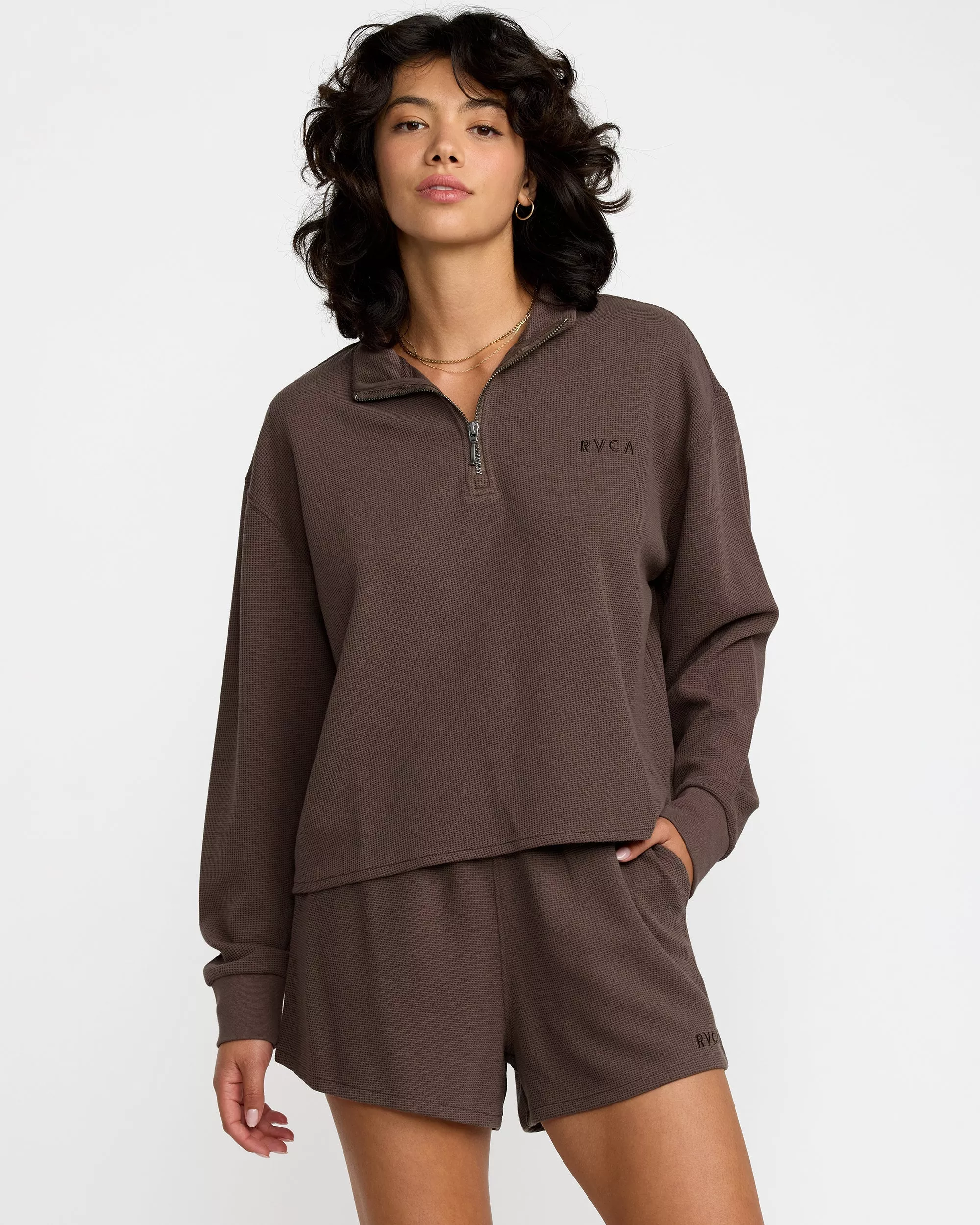 Glory Waffle Pullover Quarter Zip