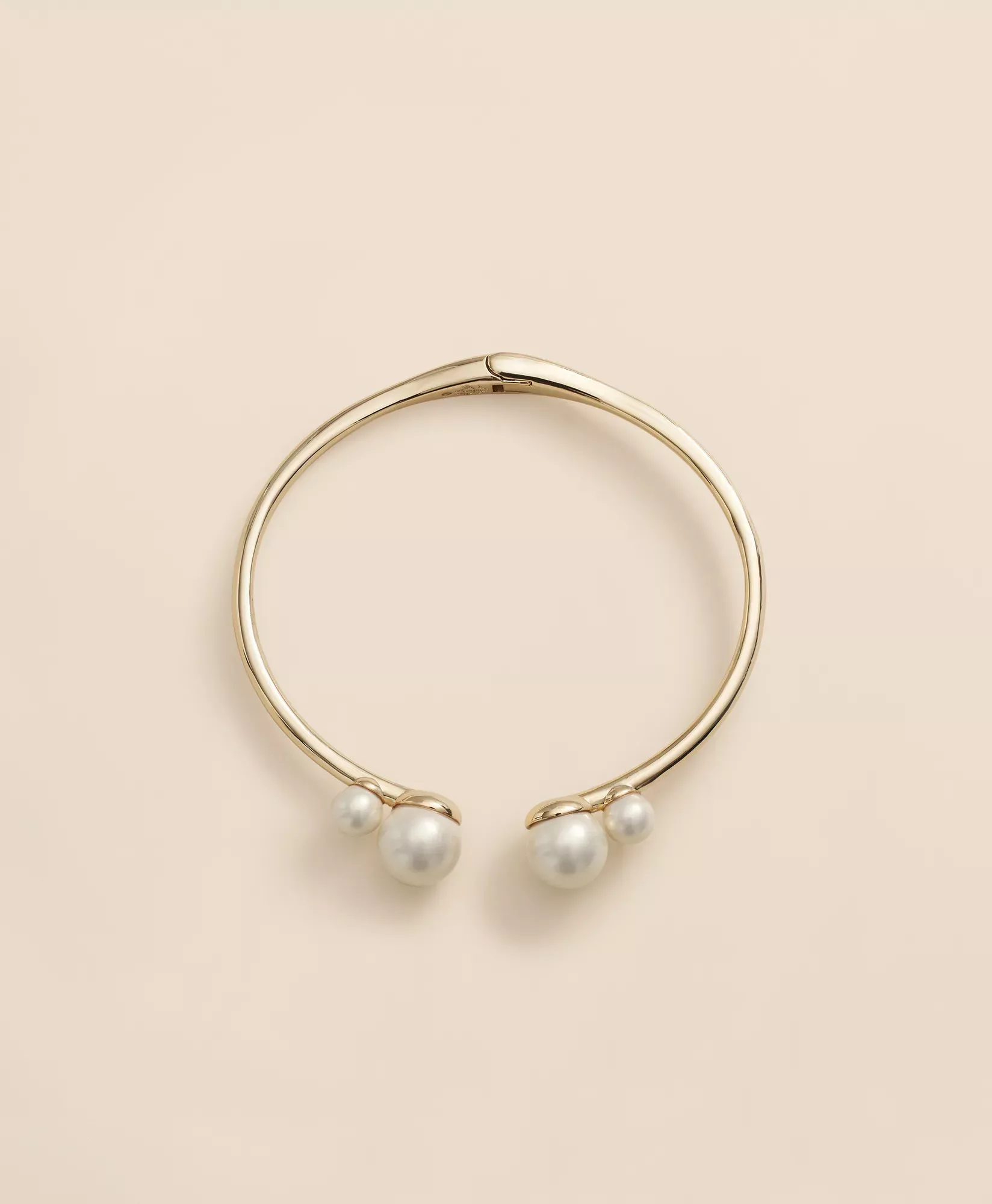 Gold-Tone Faux-Pearl Bangle