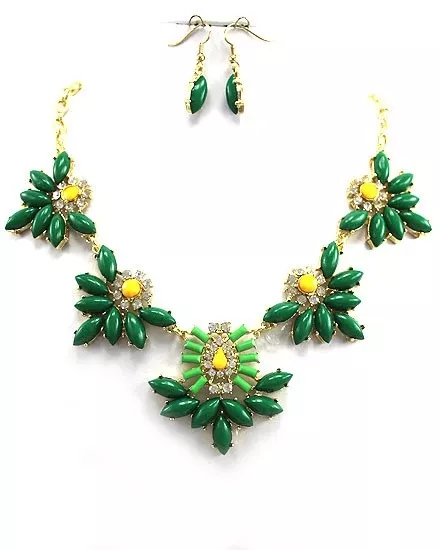 Green Irish Fan Necklace