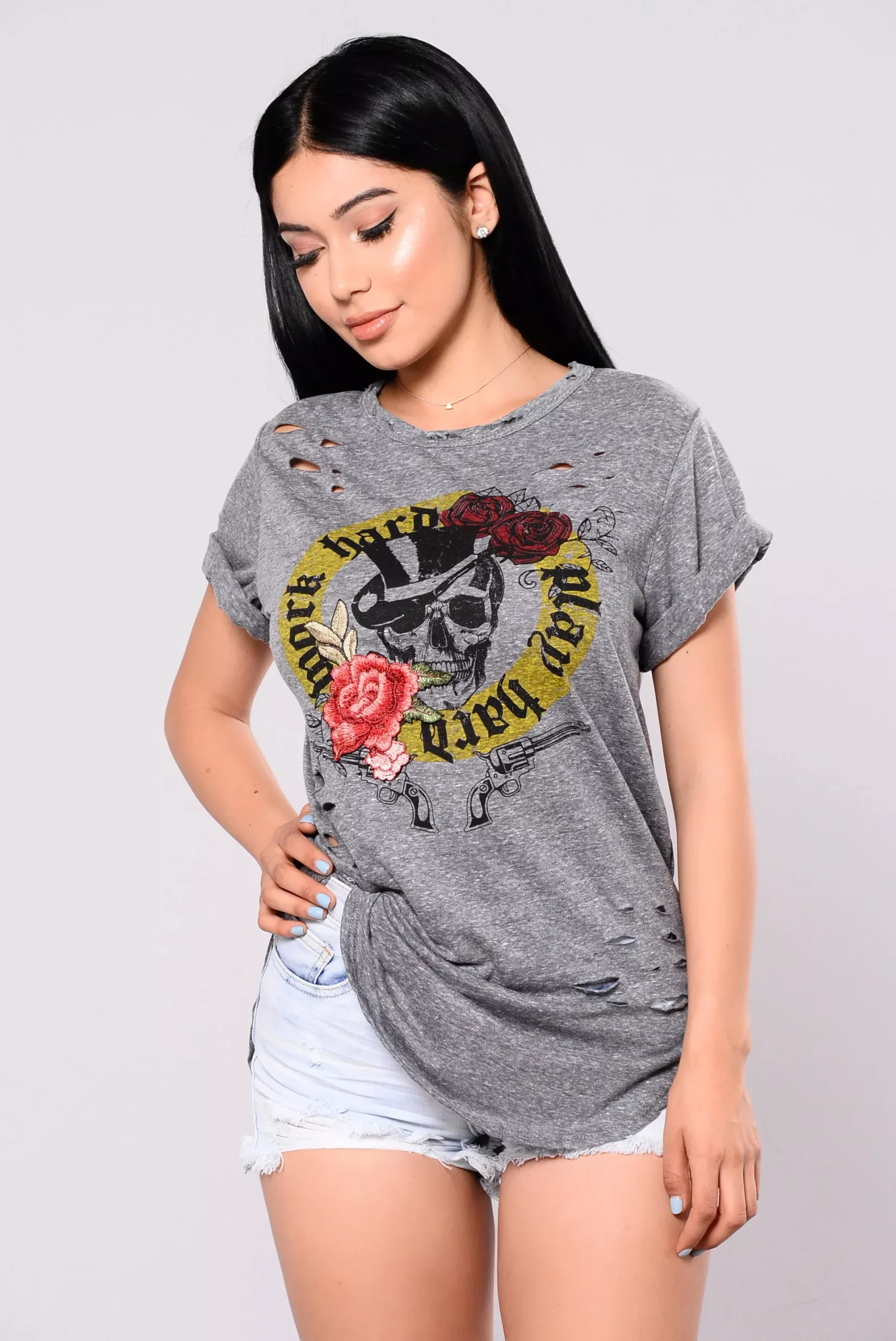 Grunge Top - Grey