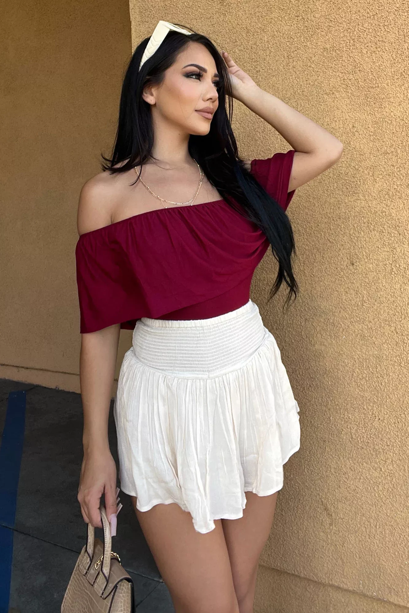 Happy Hour Bodysuit - Burgundy