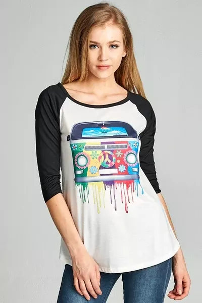Hippie VanBaseball Tee