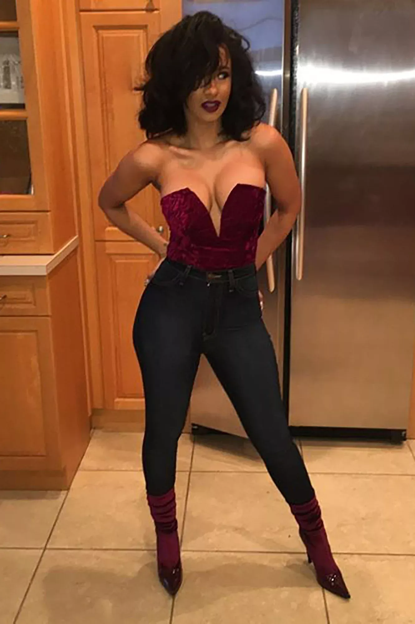 Holding Onto You Bodysuit - Burgundy