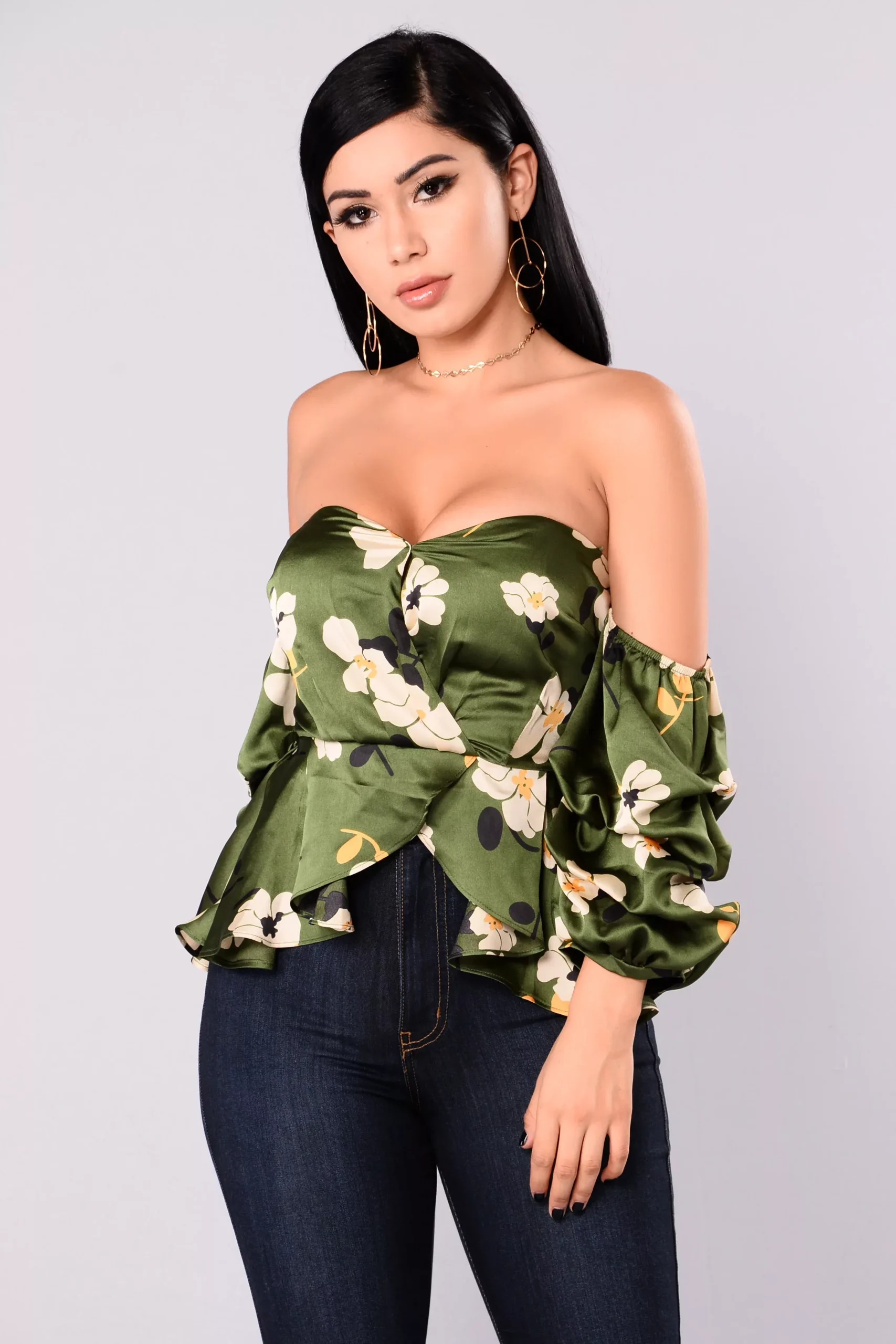 Honesty Puff Sleeve Top - Hunter Green