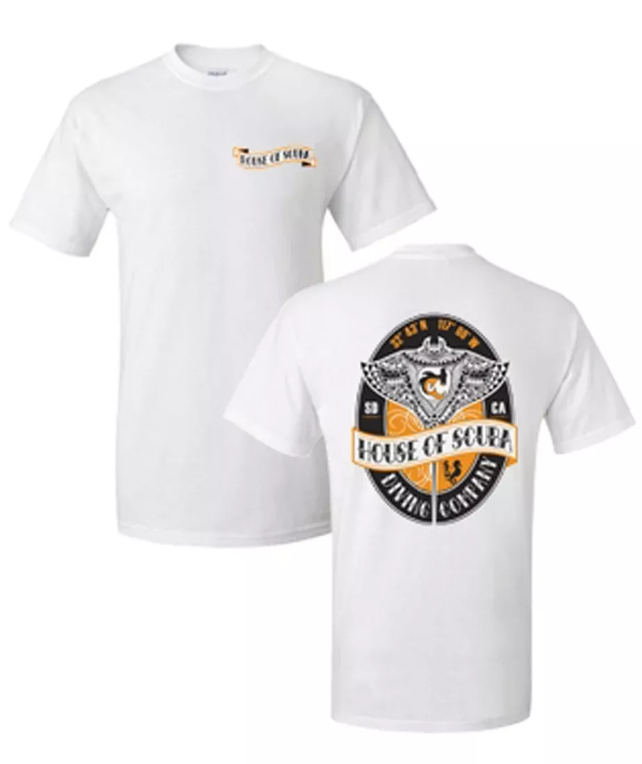 House of Scuba Tribal Manta Ray T-Shirt White