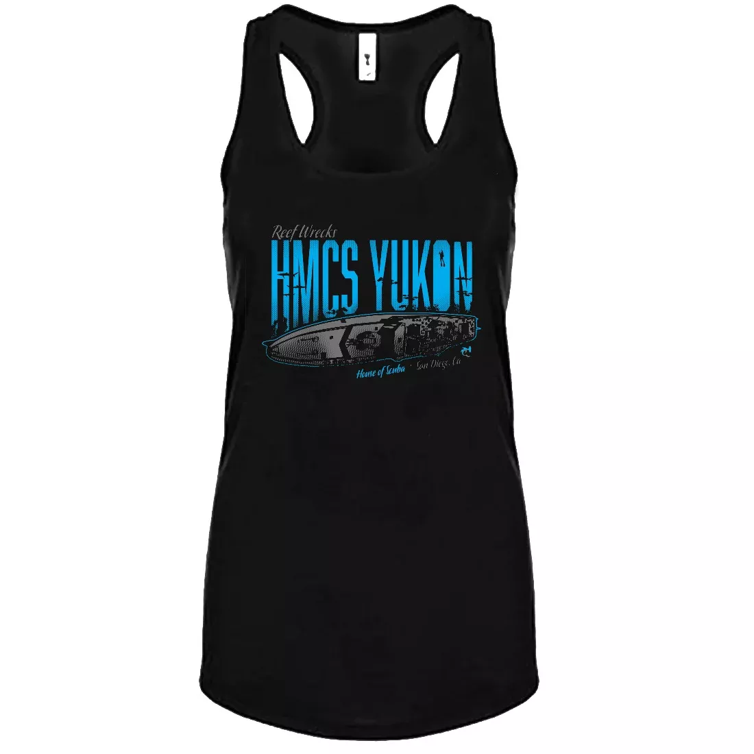 House of Scuba Womens HMCS YUKON Racer Back Tank Top T-shirt Black