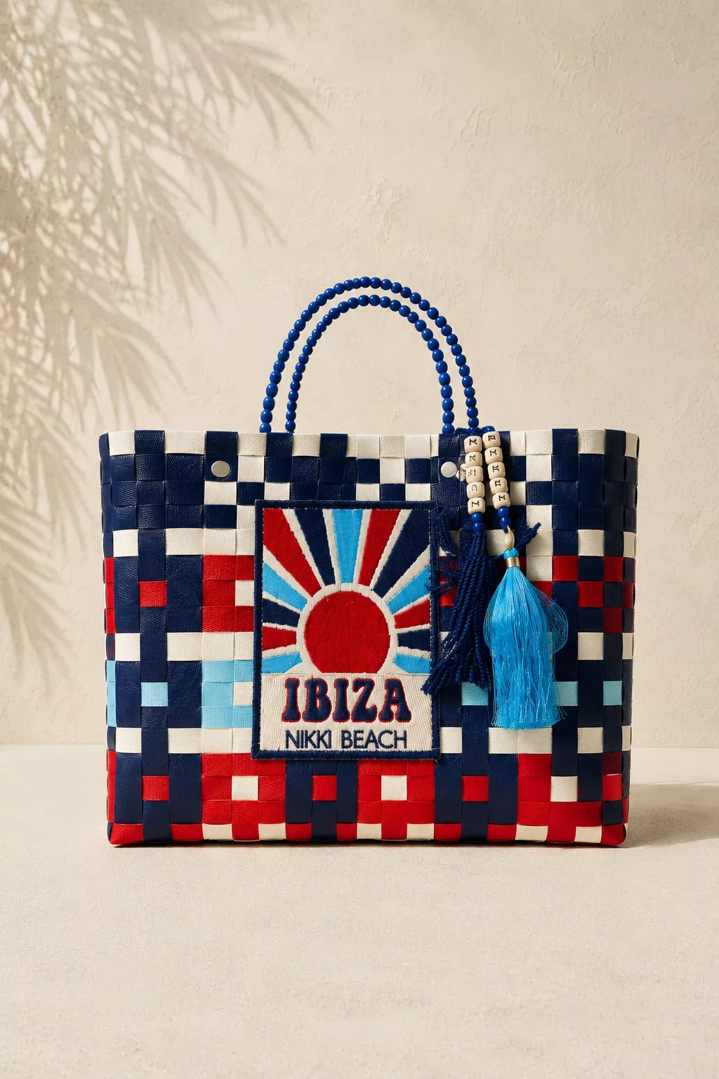 Ibiza Large Blue Red Zuncho Bag Nikki Beach x Mercedes Salazar Collaboration 2026 Version