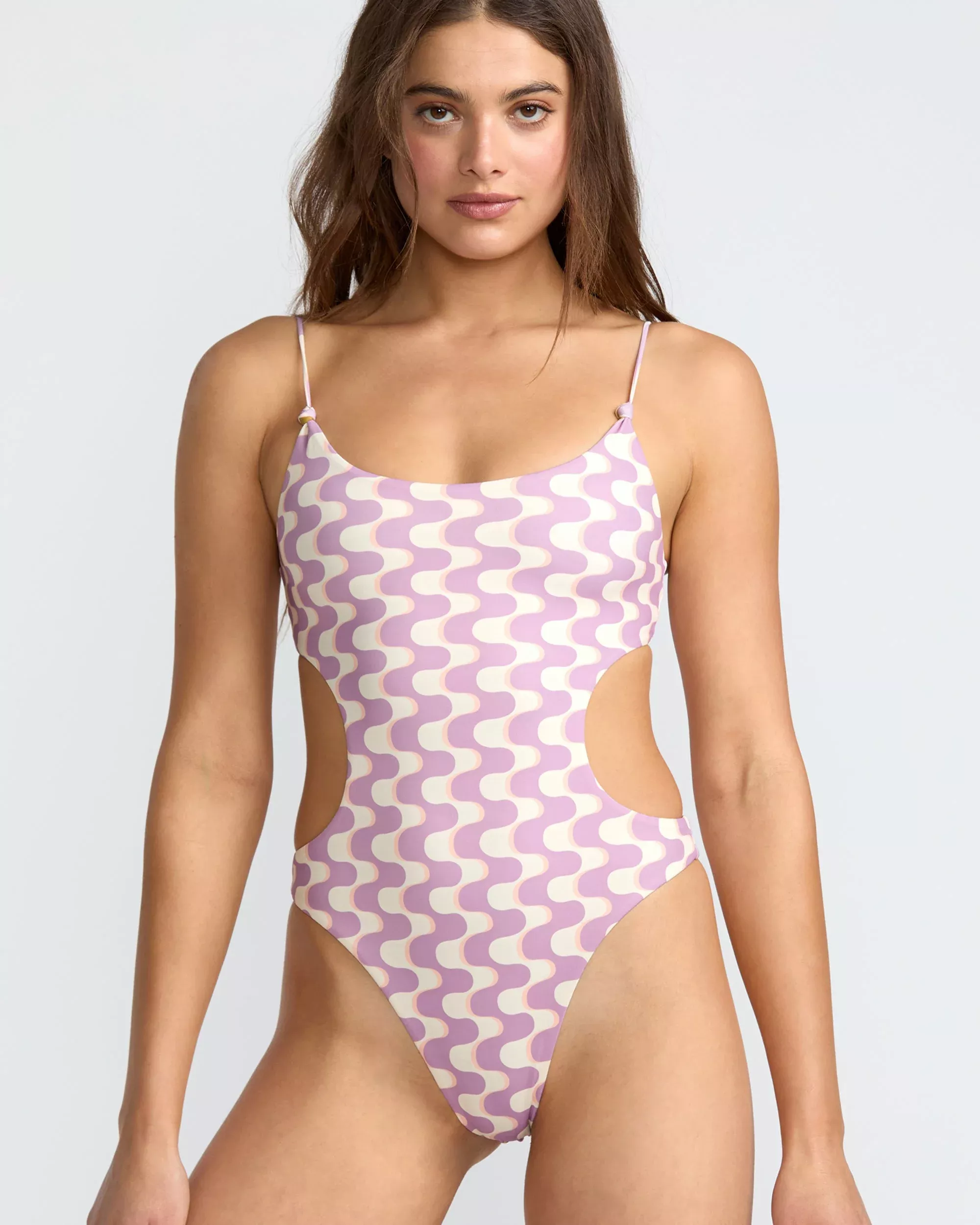 In The Groove Rev Square Neck One Piece Swimsuit