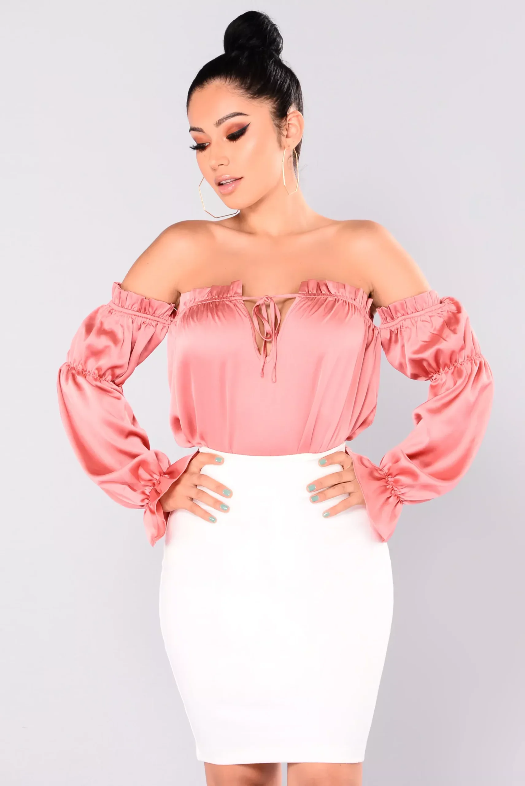 In My Element Ruffle Top - Salmon
