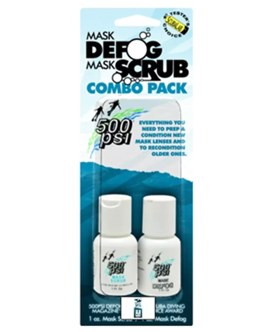 Innovative Scuba 500psi Mask Defog Mask Scrub Combo Pack