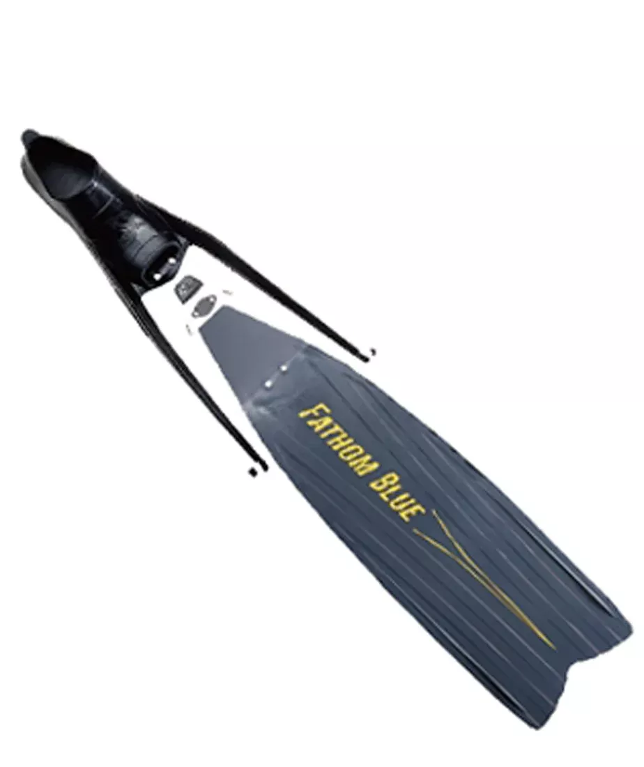 IST Fathom Blue Apnea Free Diving Spearfishing Fins w/ Flexible Blade & Full Foot Pocket