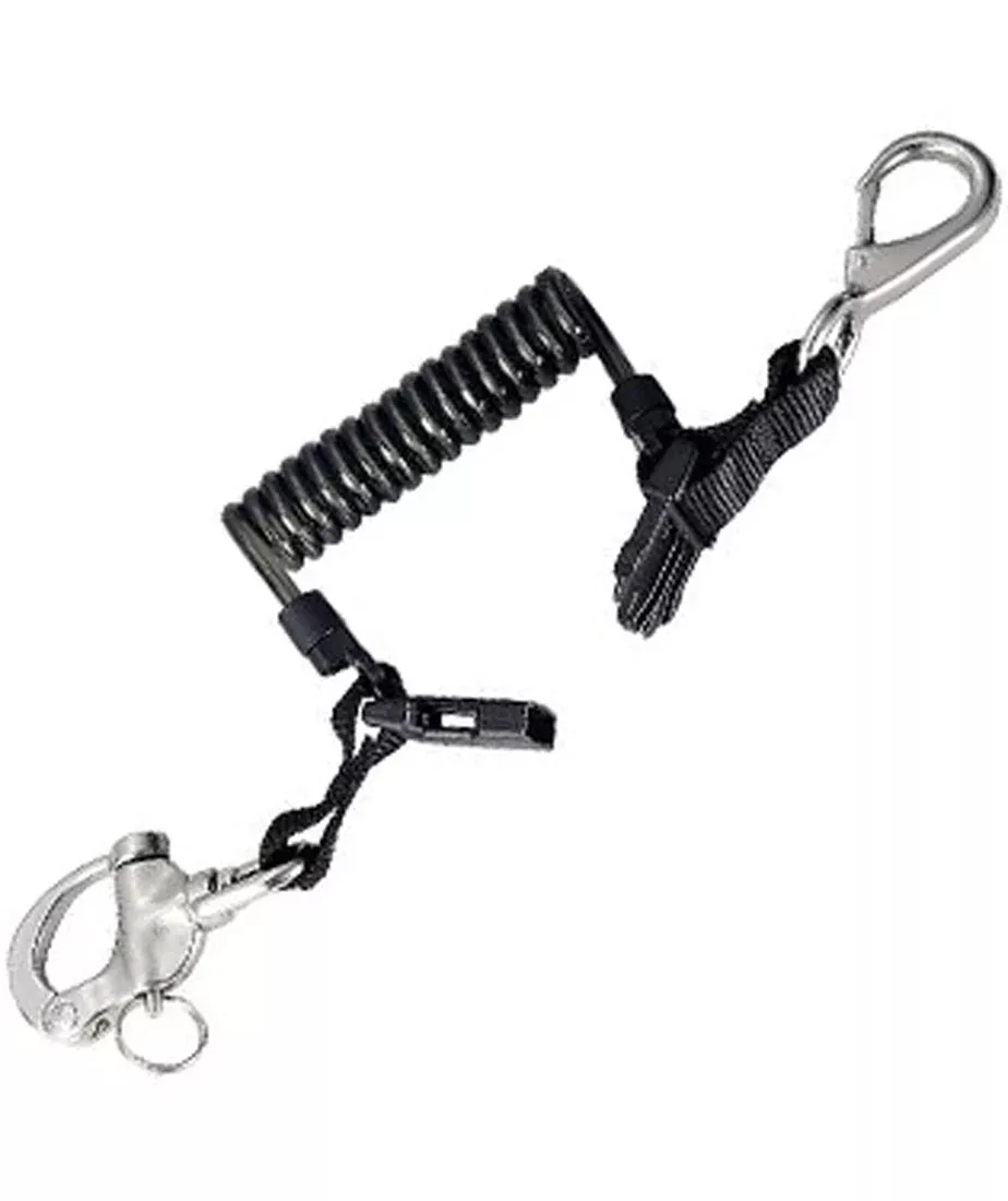 IST Stainless Wire-Reinforced Coil Lanyard w/ Quick Release Buckles