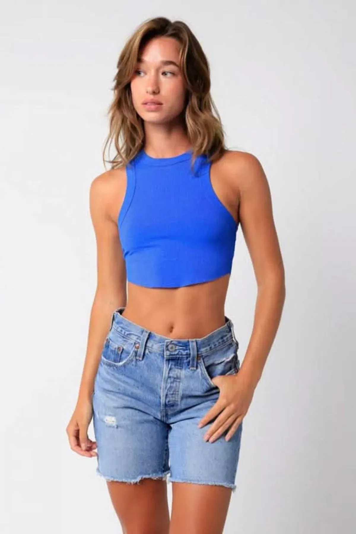 Junie Blue Racerback Tank Top | Boho Pink