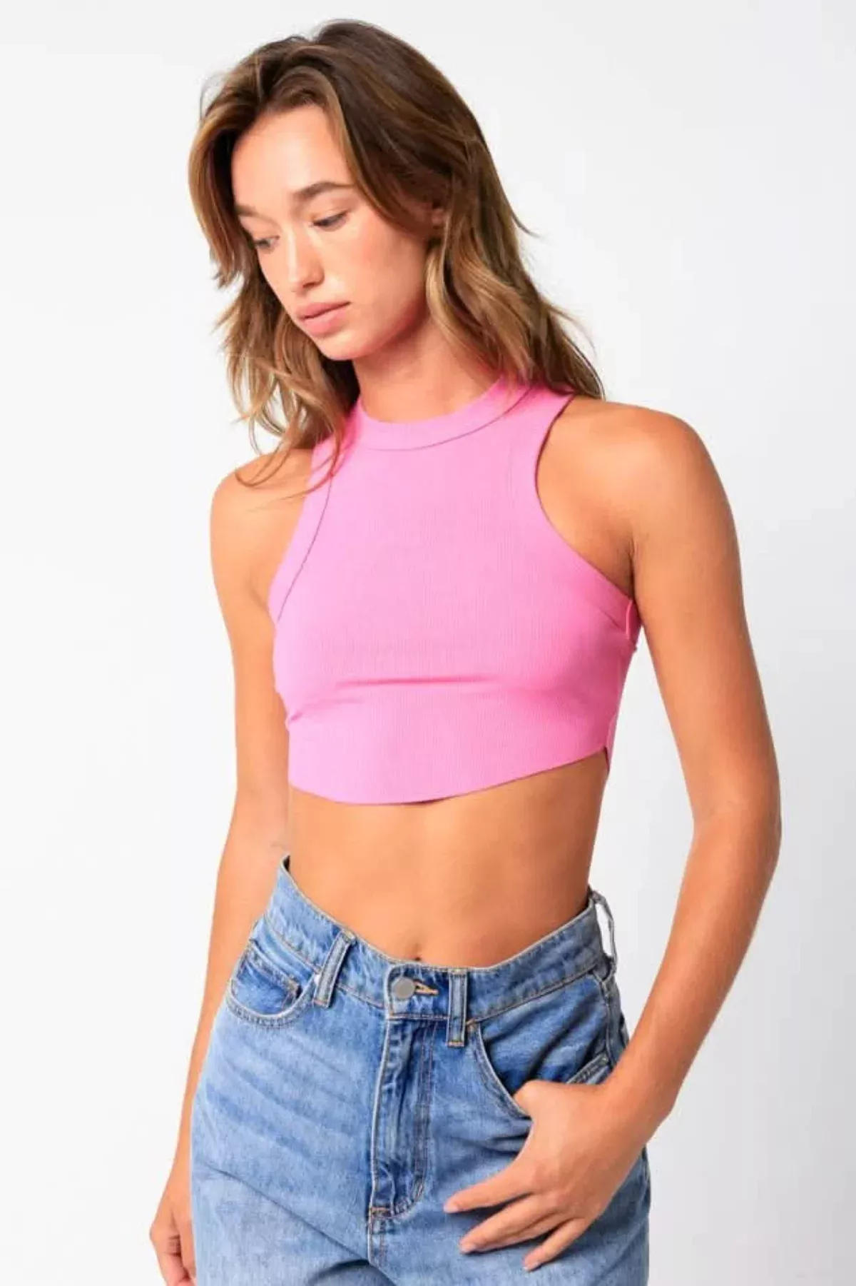 Junie Pink Racerback Tank Top | Boho Pink